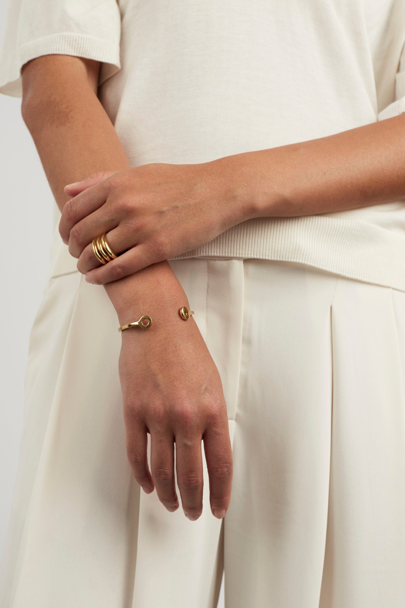 Gold Stacking Torque Bangle