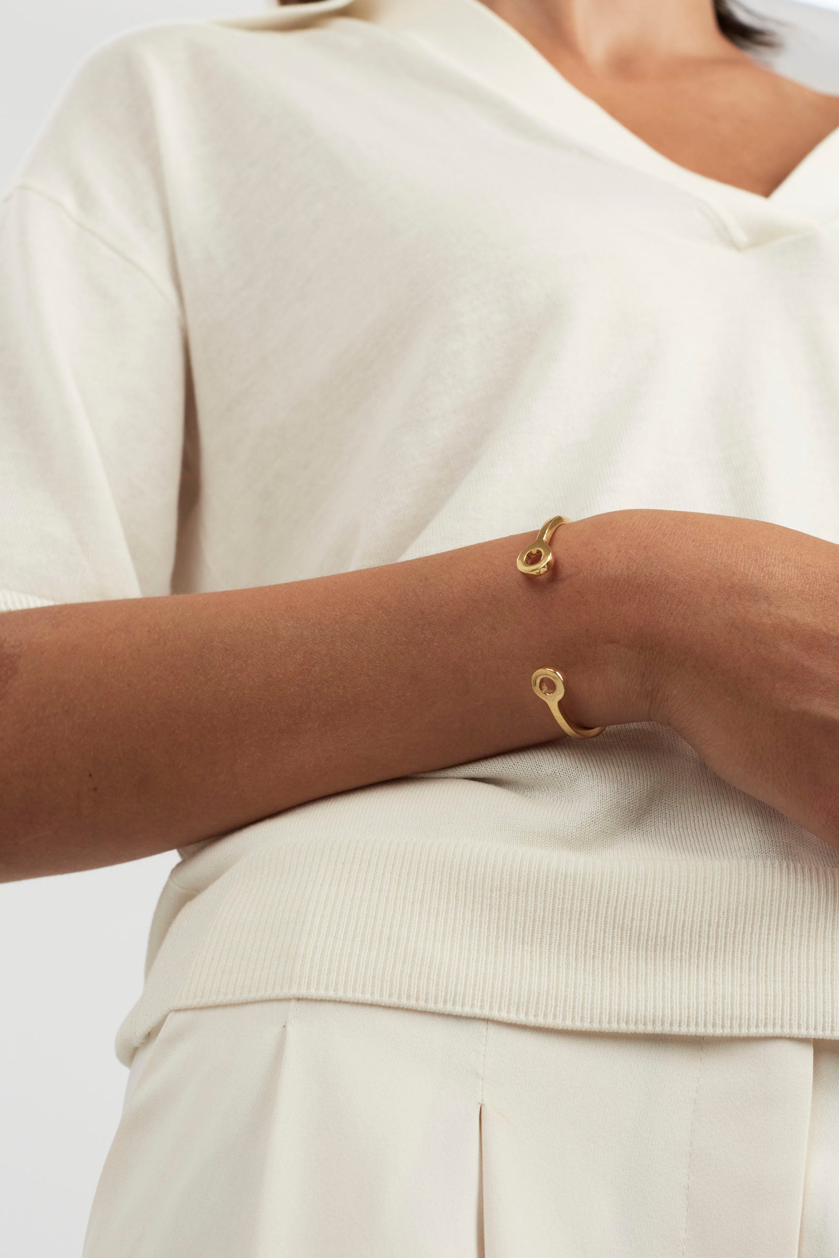 Gold Stacking Torque Bangle