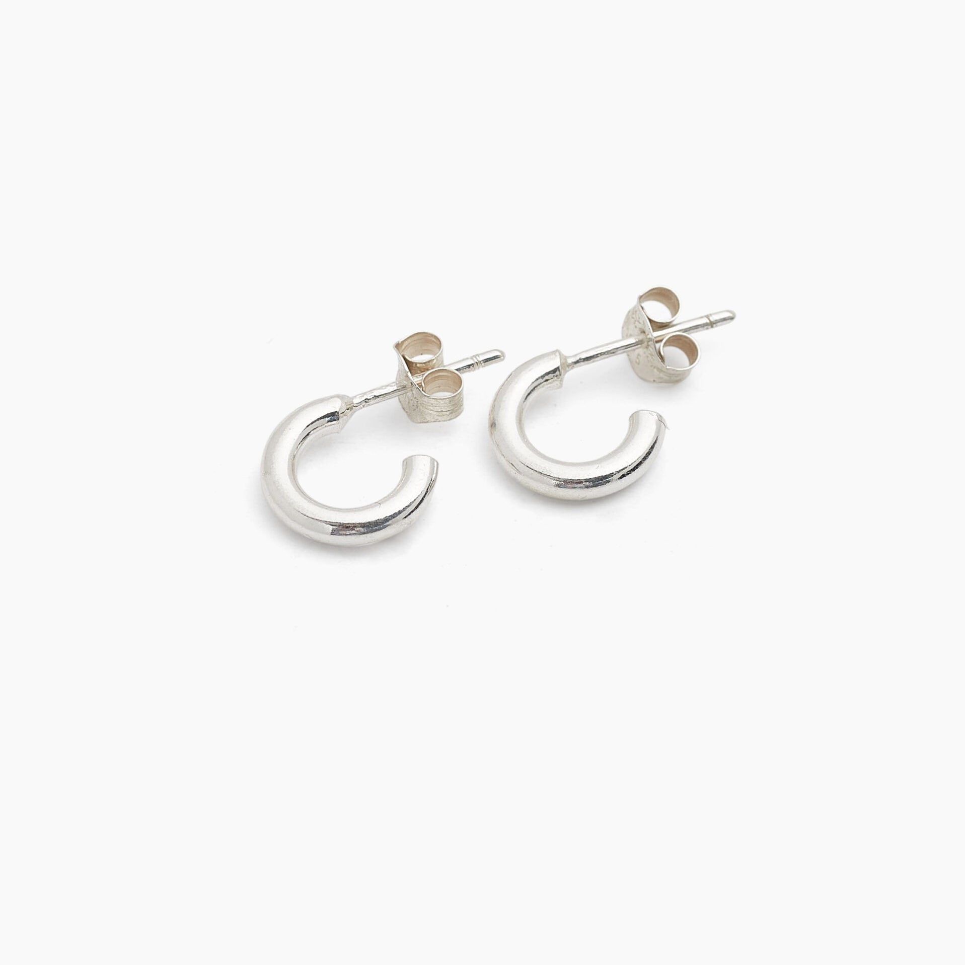 Silver Huggie Earrings