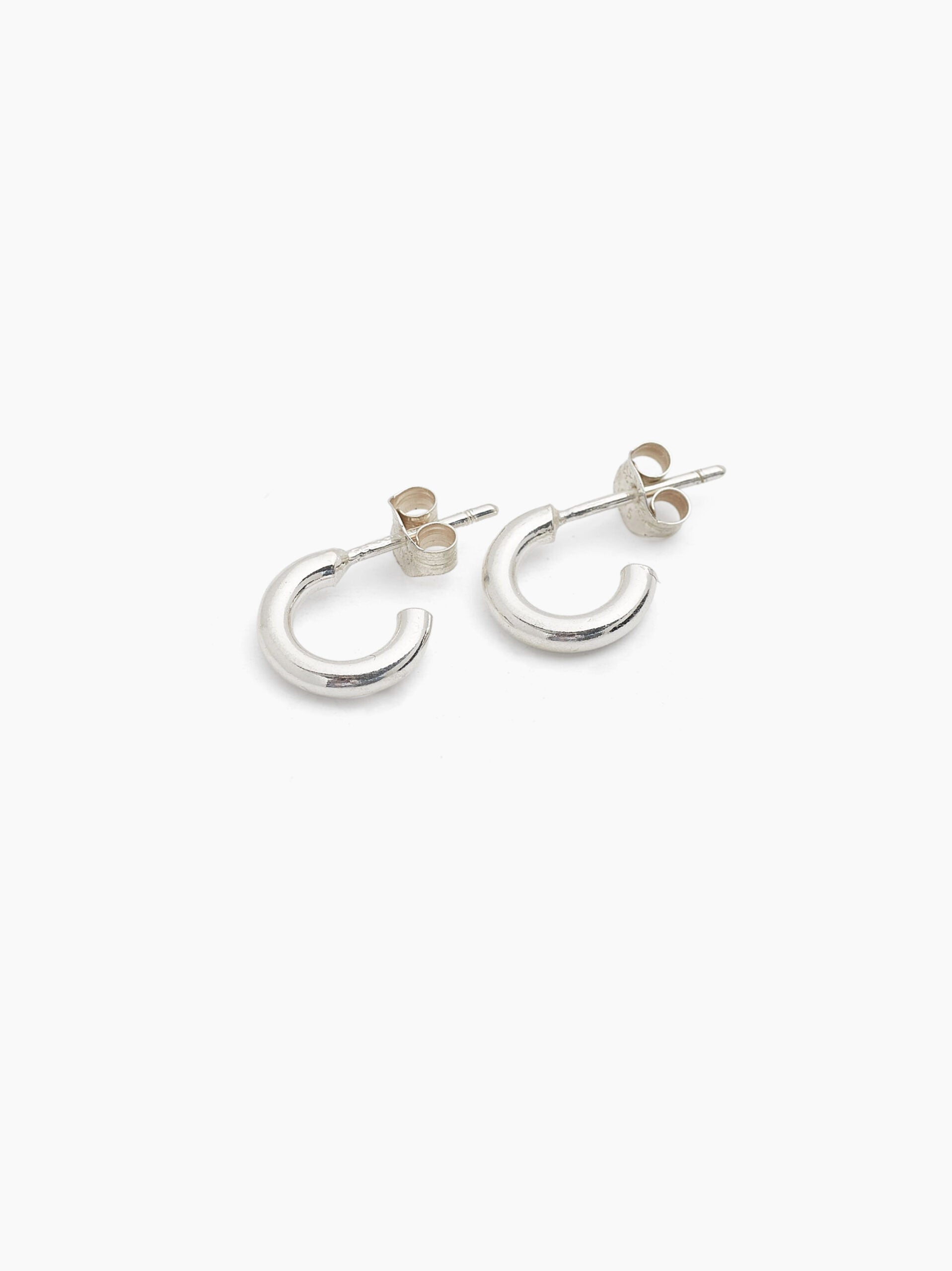 Silver Huggie Earrings
