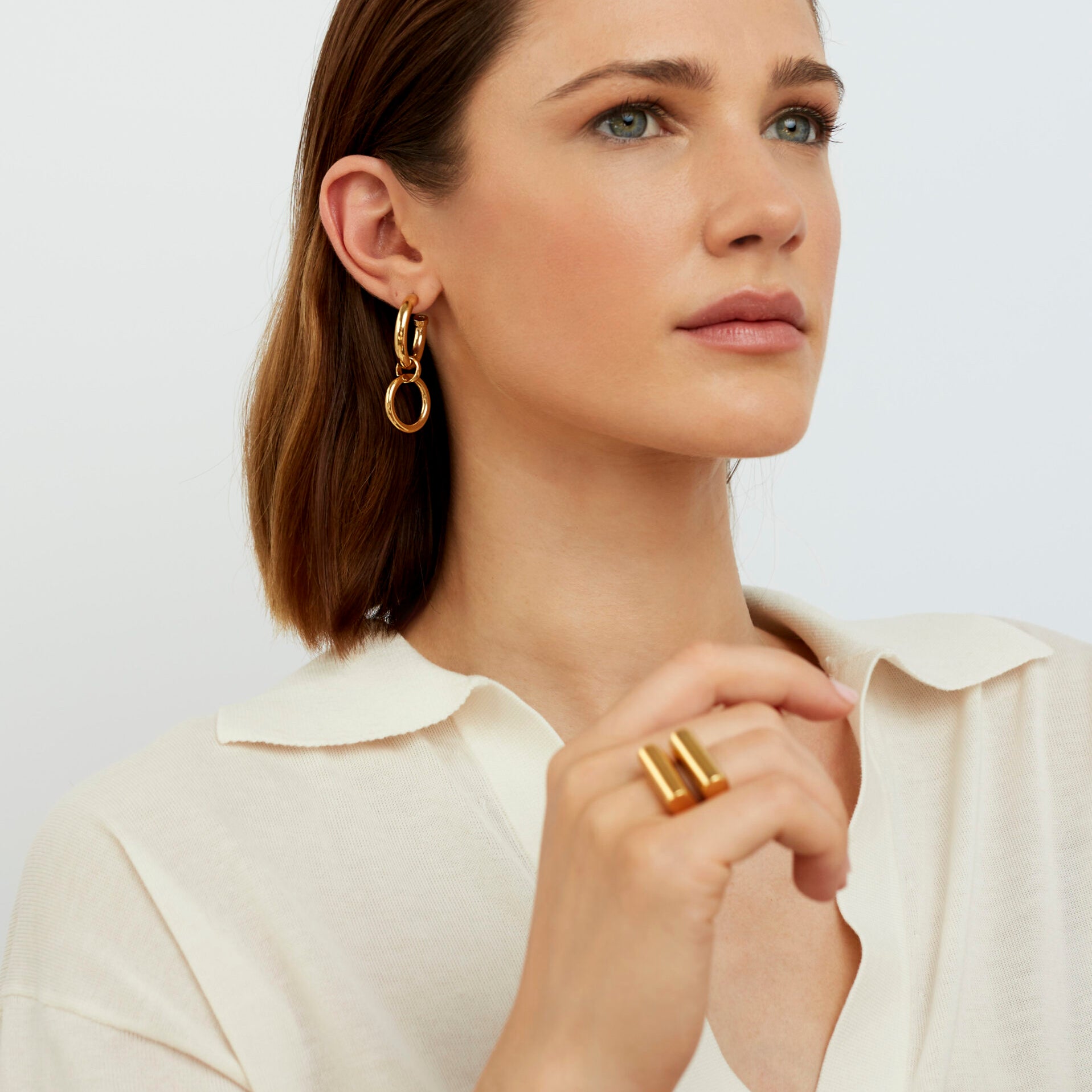 Large Gold Eternity Earrings
