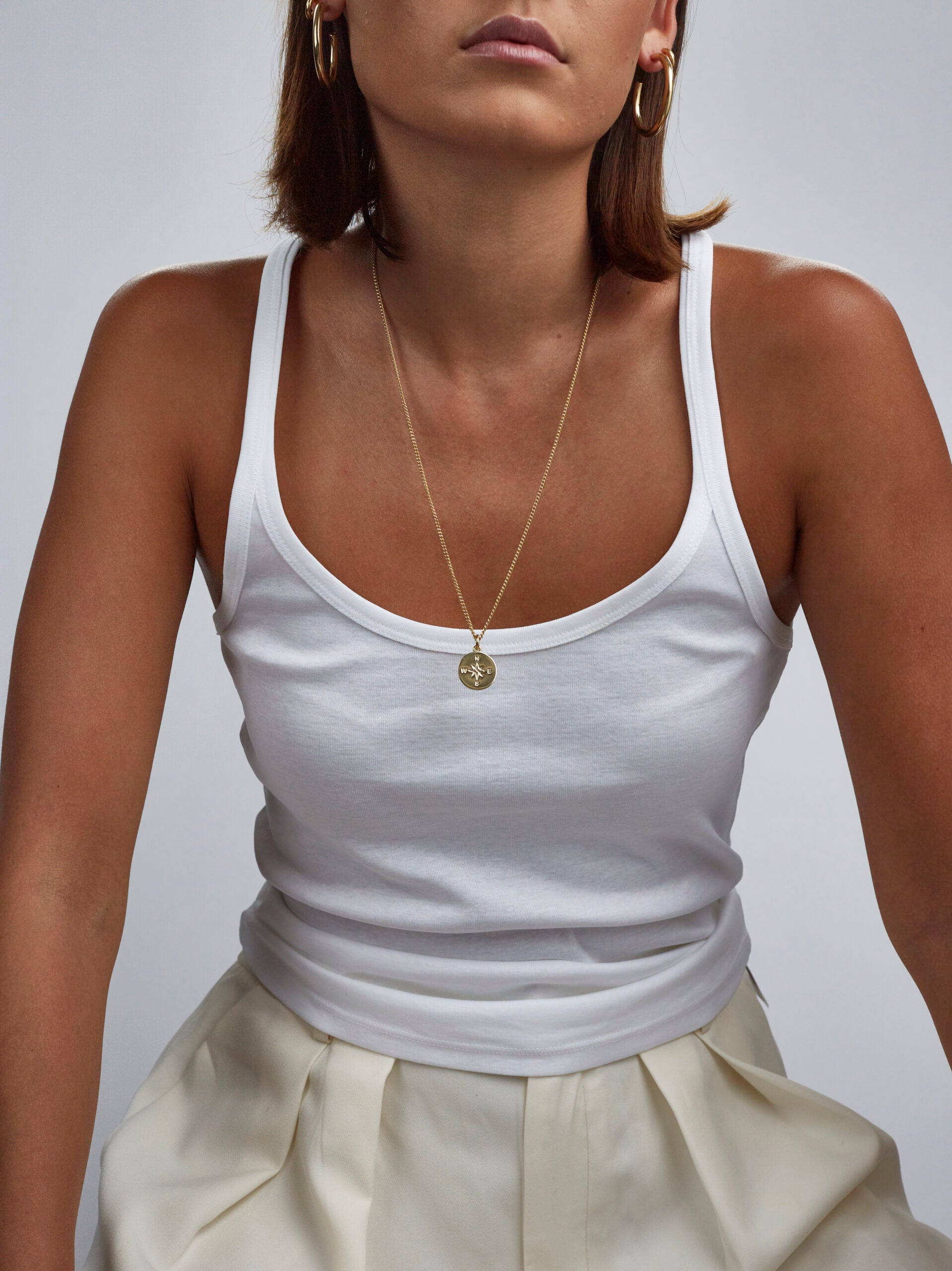 Large Gold Compass / Not All Who Wander Necklace
