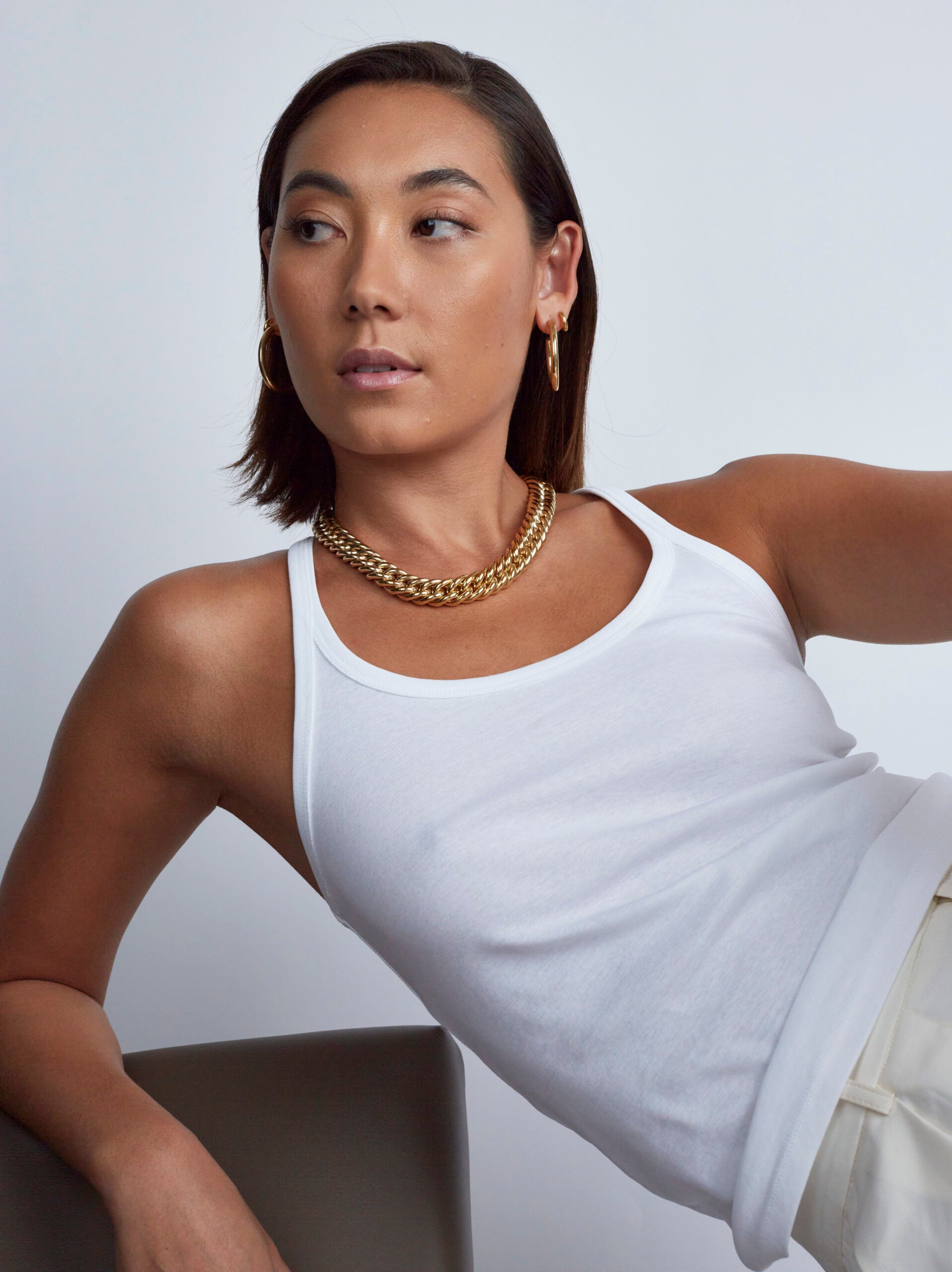 Silver Curb Chain Necklace