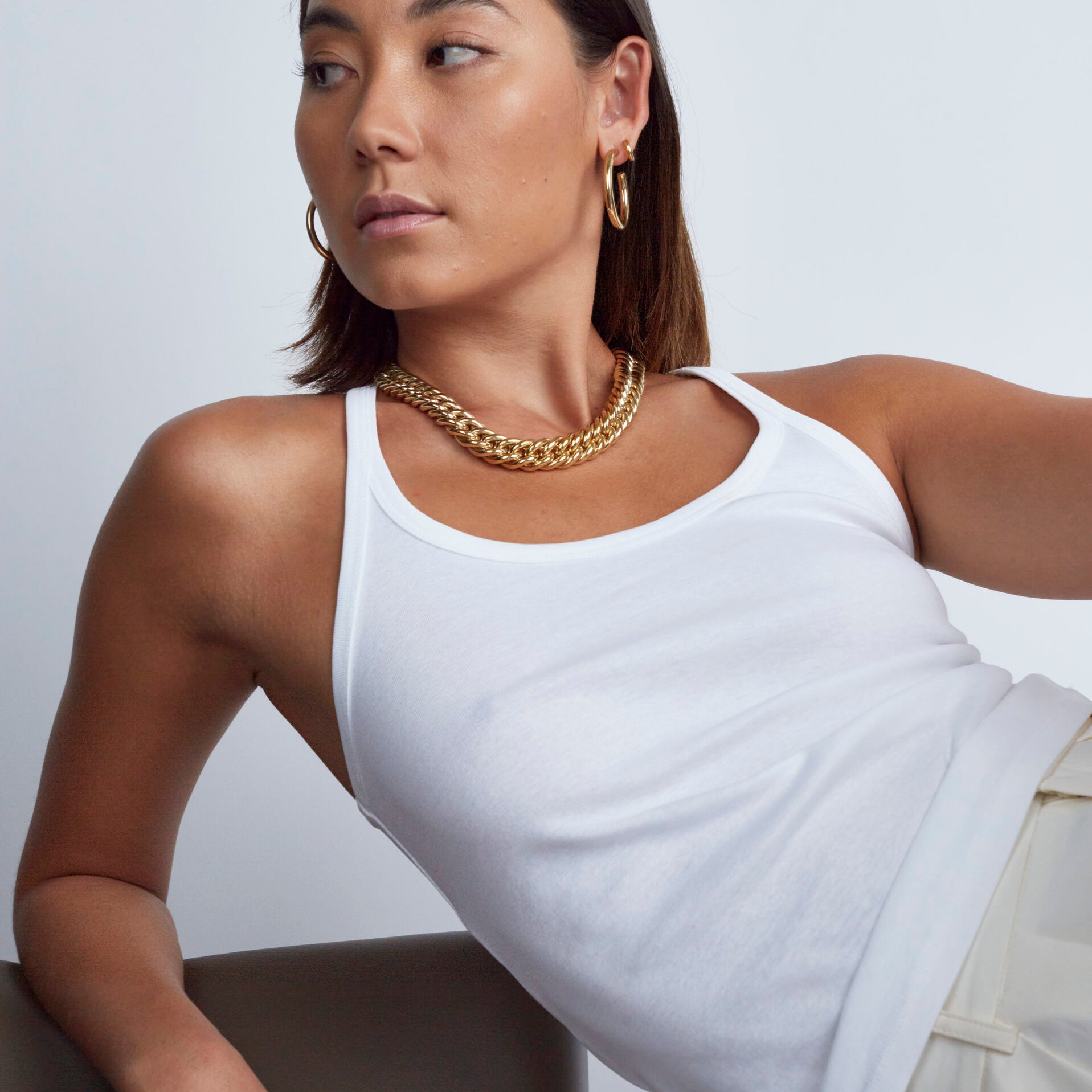 Silver Curb Chain Necklace