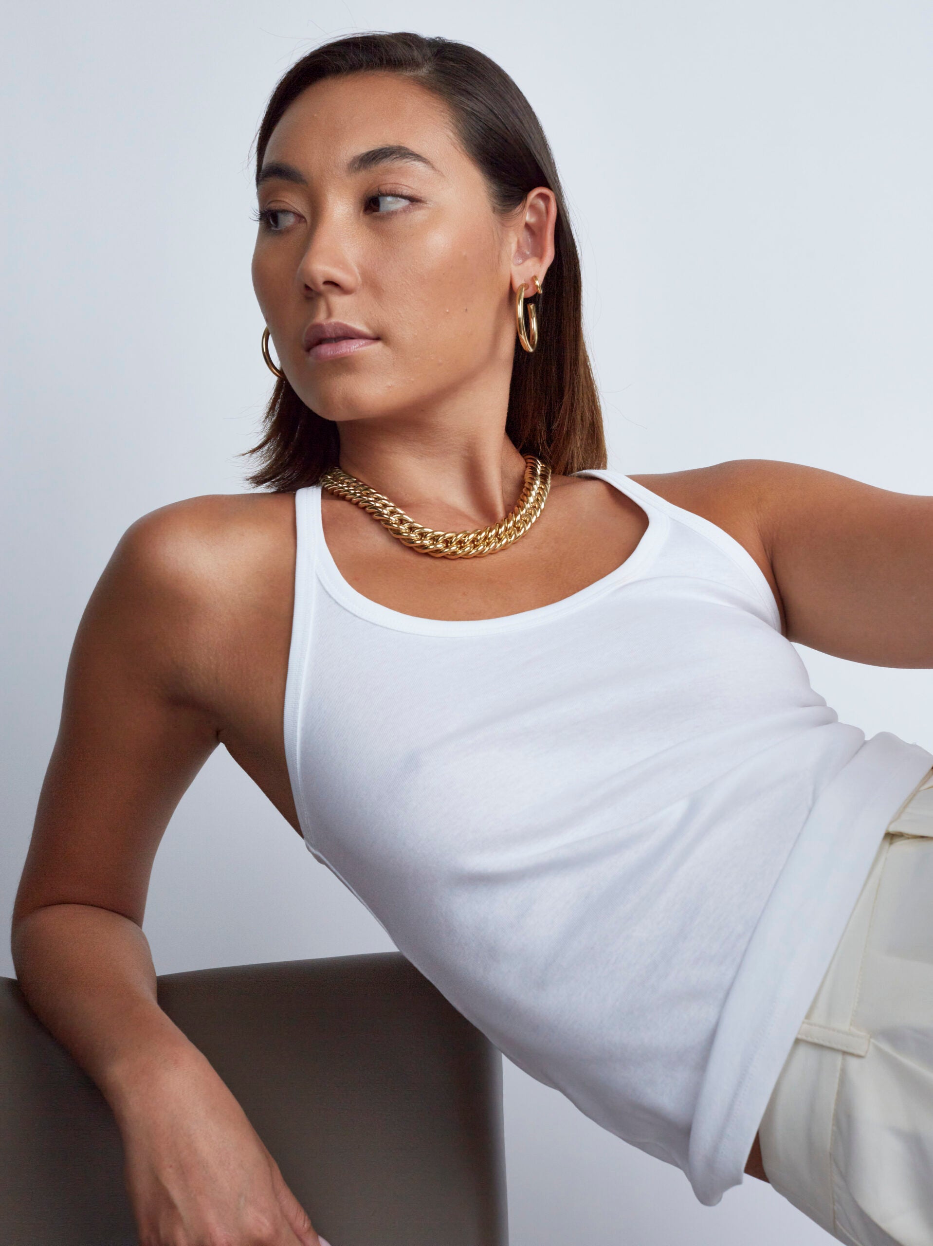 Silver Curb Chain Necklace