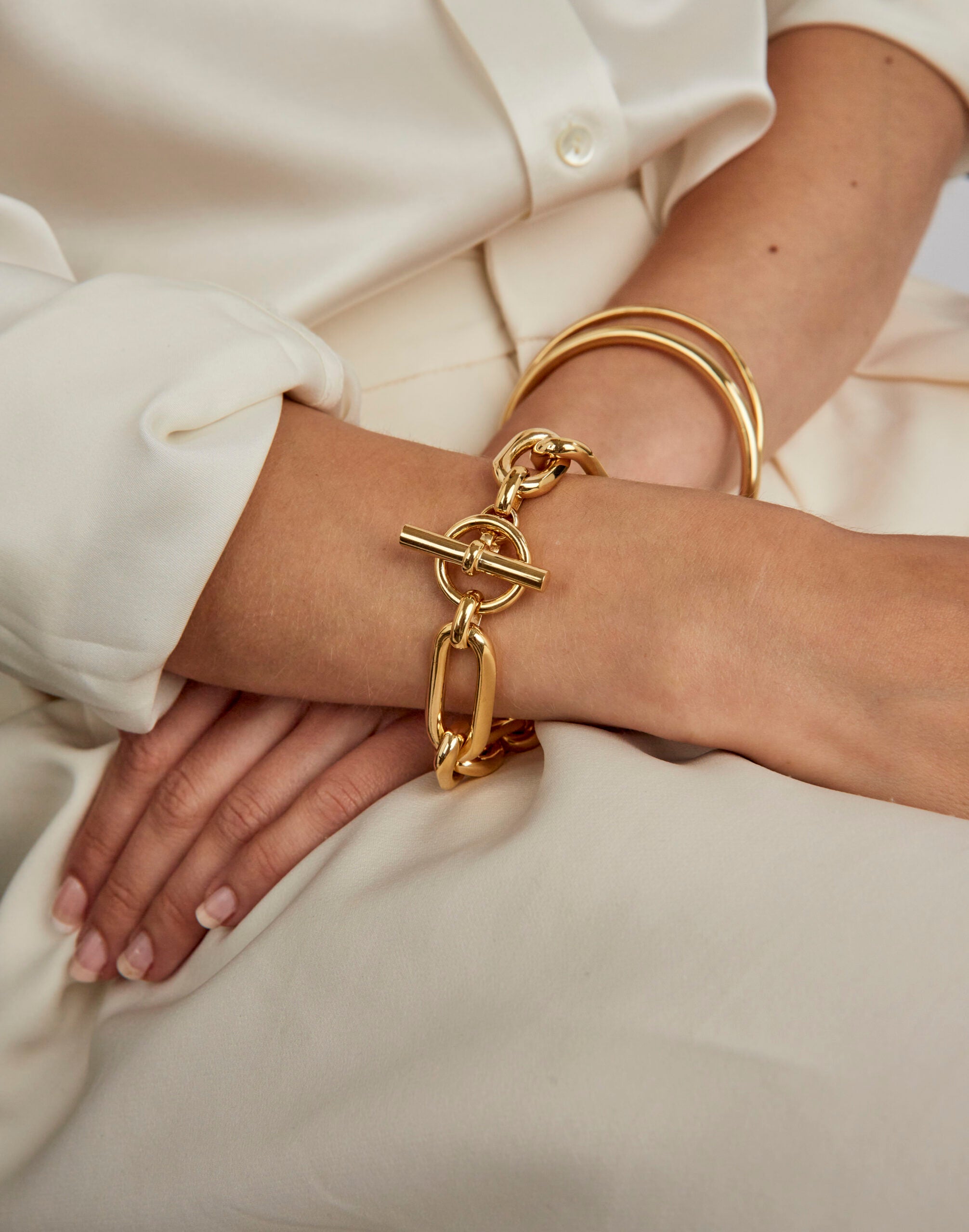 Large Gold Watch Chain Bracelet