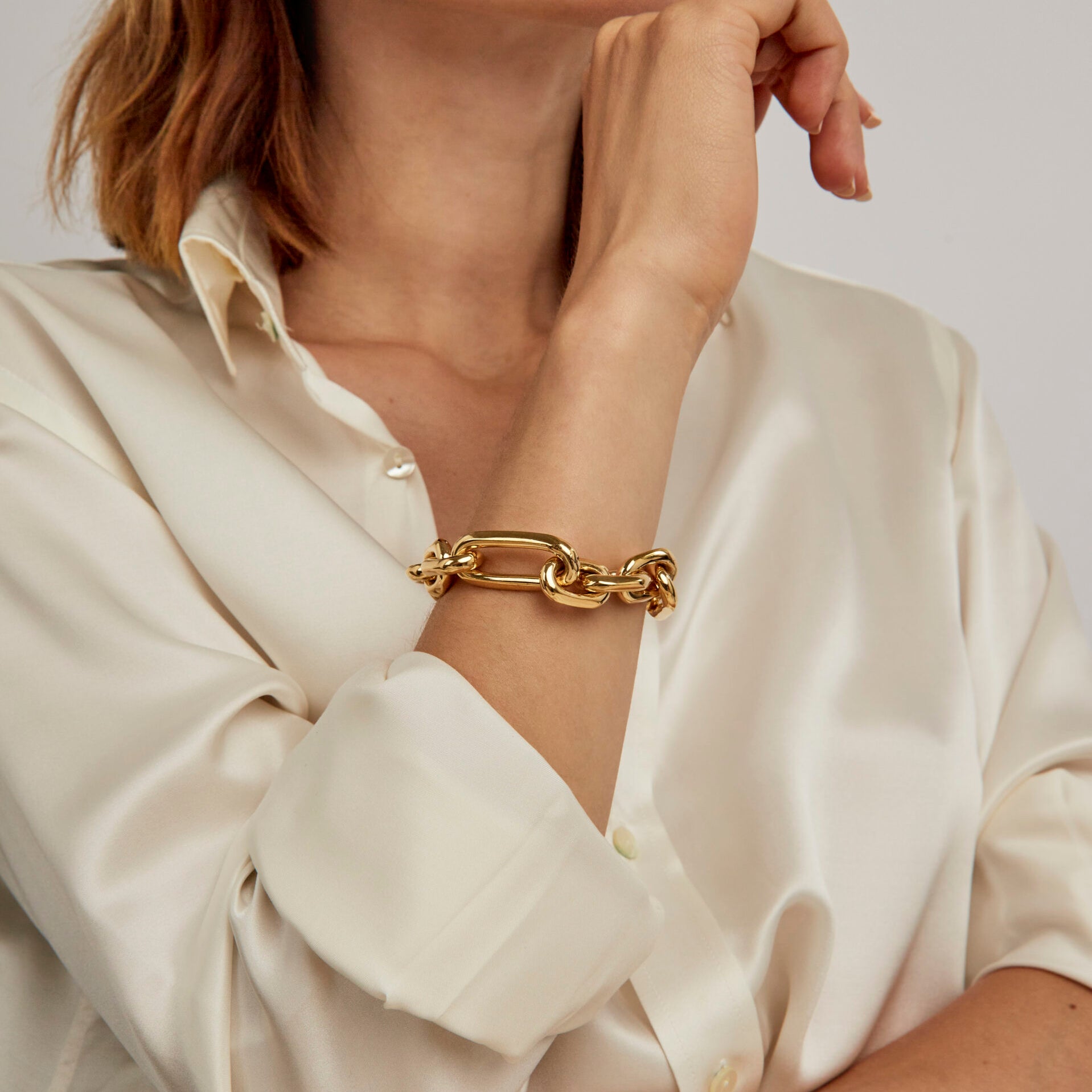 Large Gold Watch Chain Bracelet