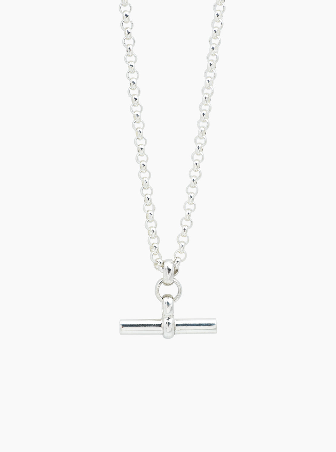 Medium Silver T-Bar On Chunky Belcher Chain