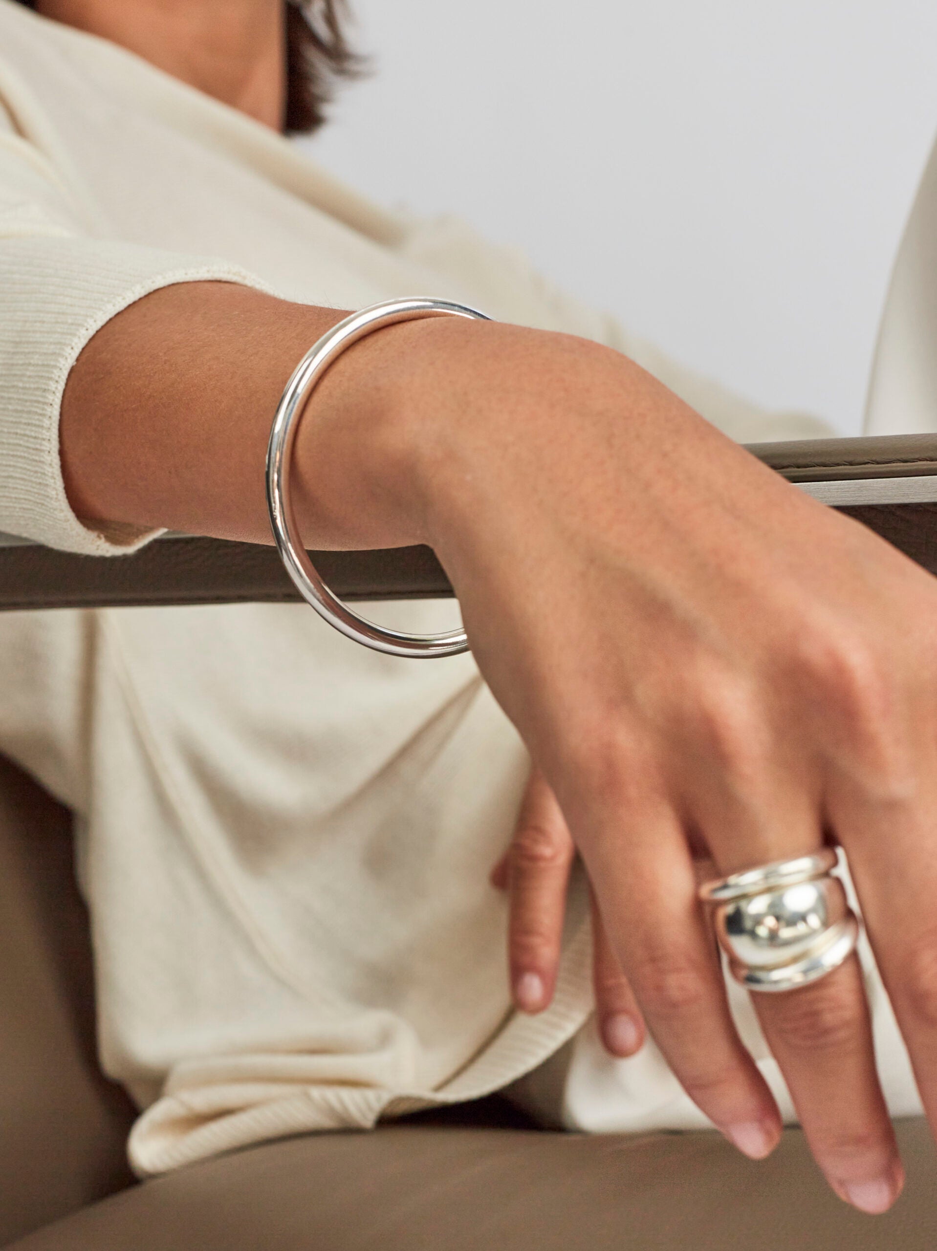 Medium Plain Silver Bangle