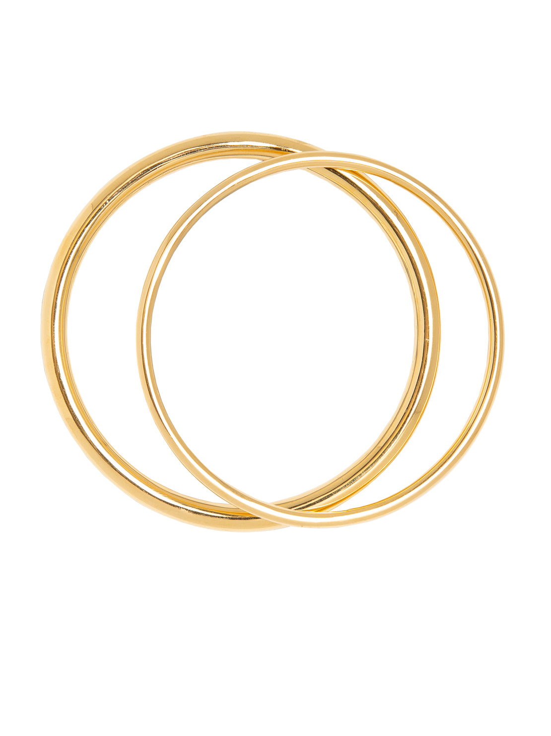 Gold Plain Bangle Set