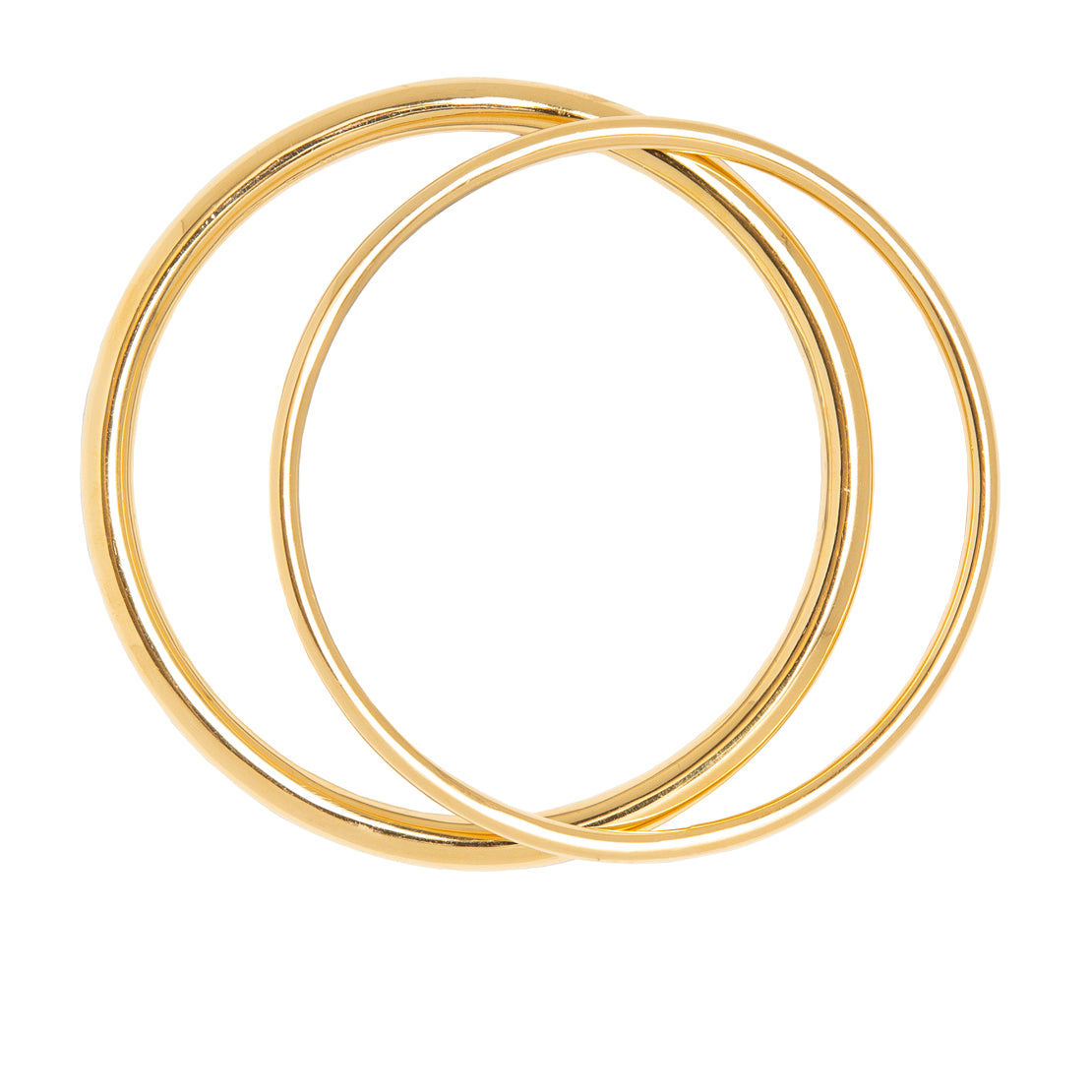 Gold Plain Bangle Set
