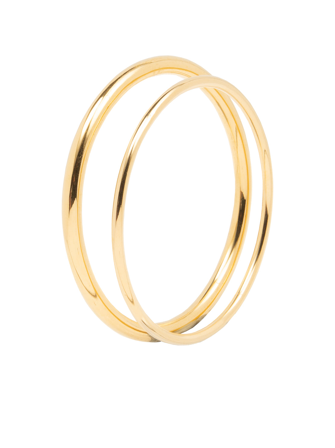 Gold Plain Bangle Set