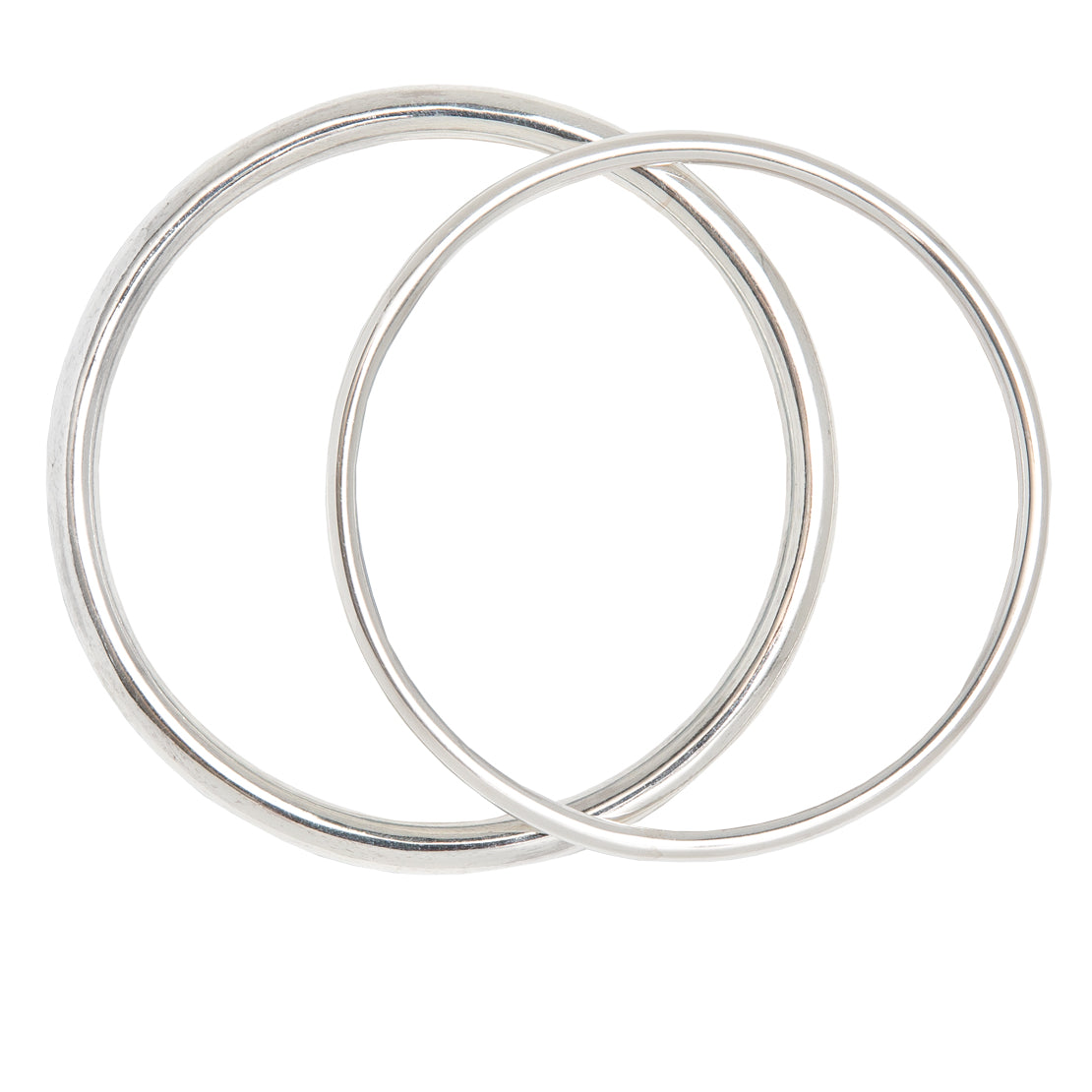 Silver Plain Bangle Set