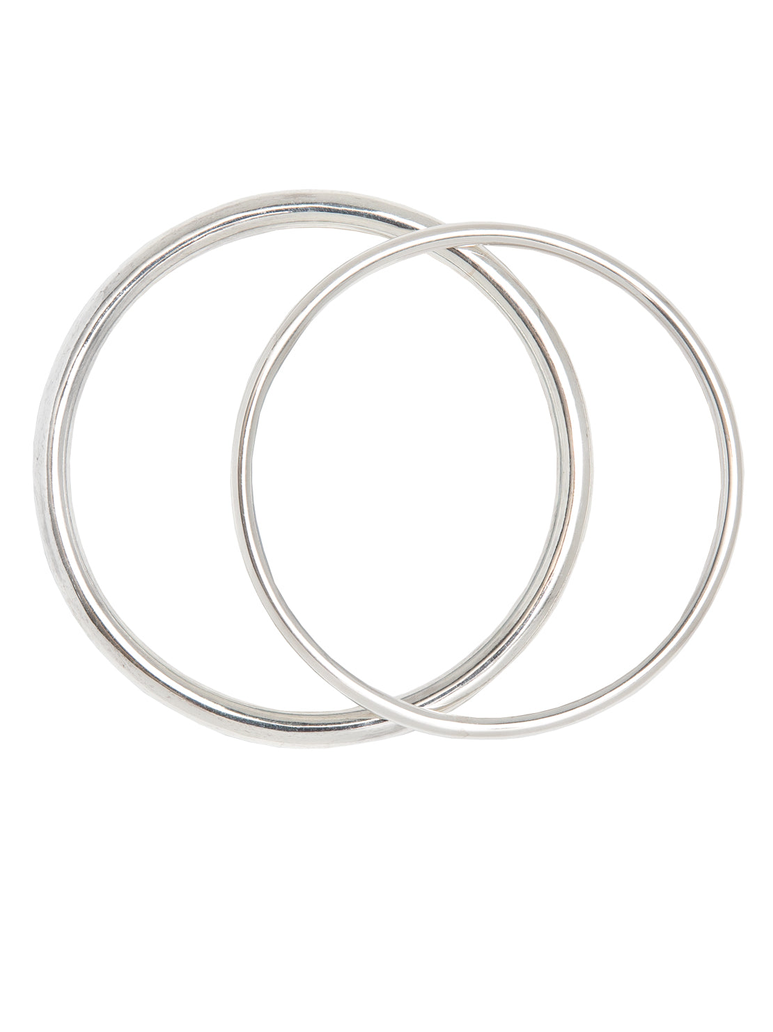 Silver Plain Bangle Set