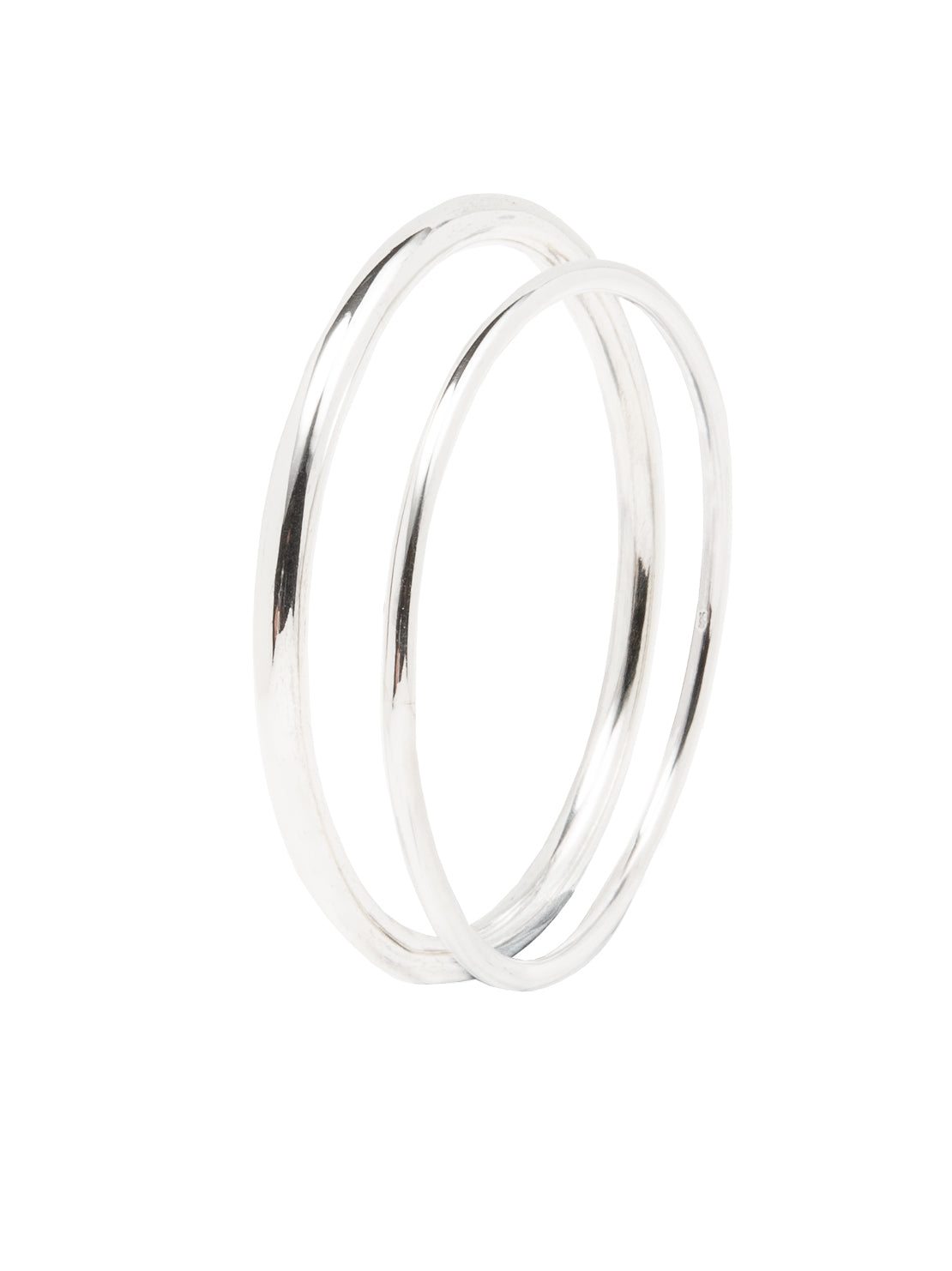 l bangle set silver 2022ss O代官山 Silver Plain Bangle Set – Tilly Sveaas