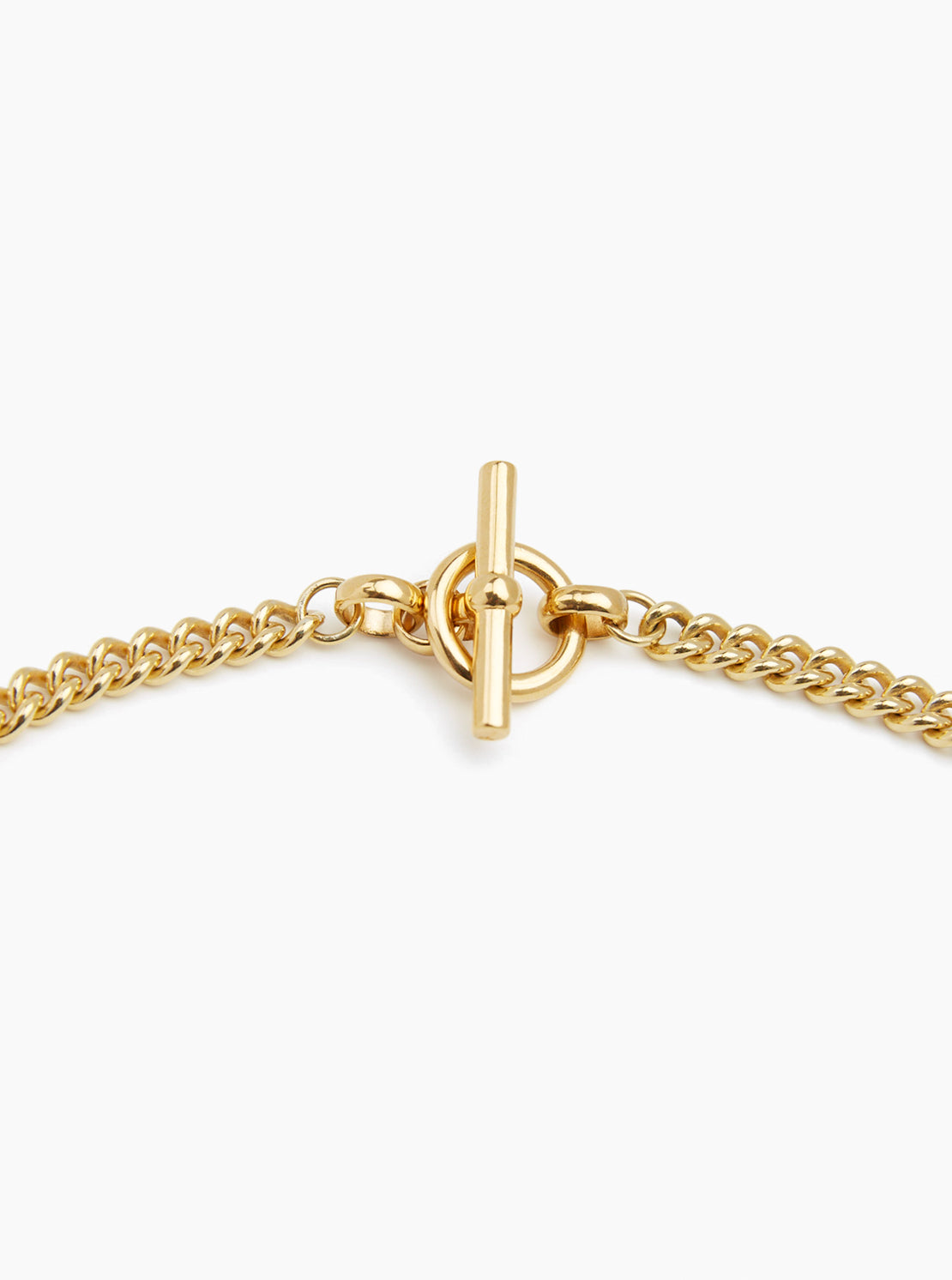 Small Gold T-Bar Clasp Curb Link Necklace