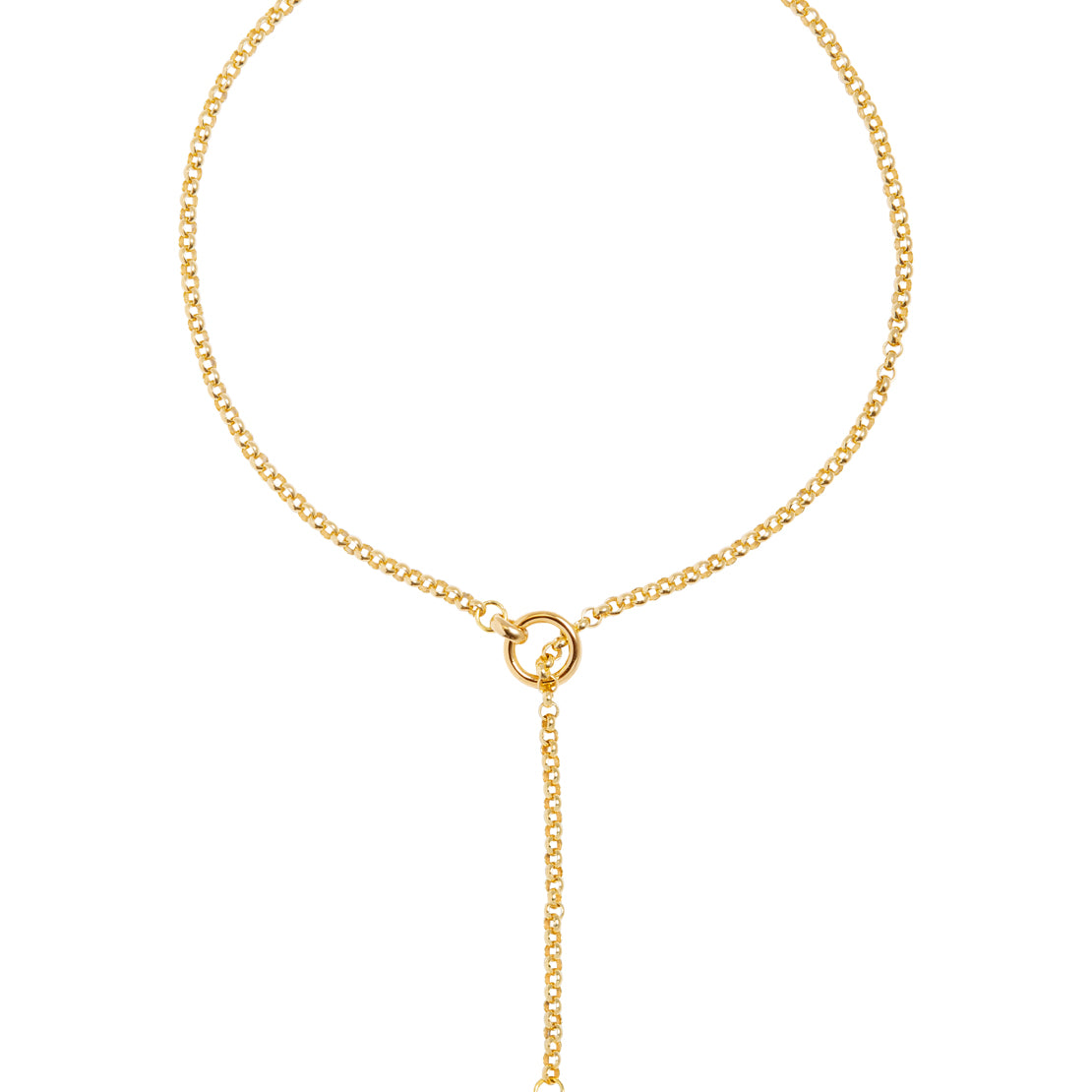 Short Gold Lariat Necklace