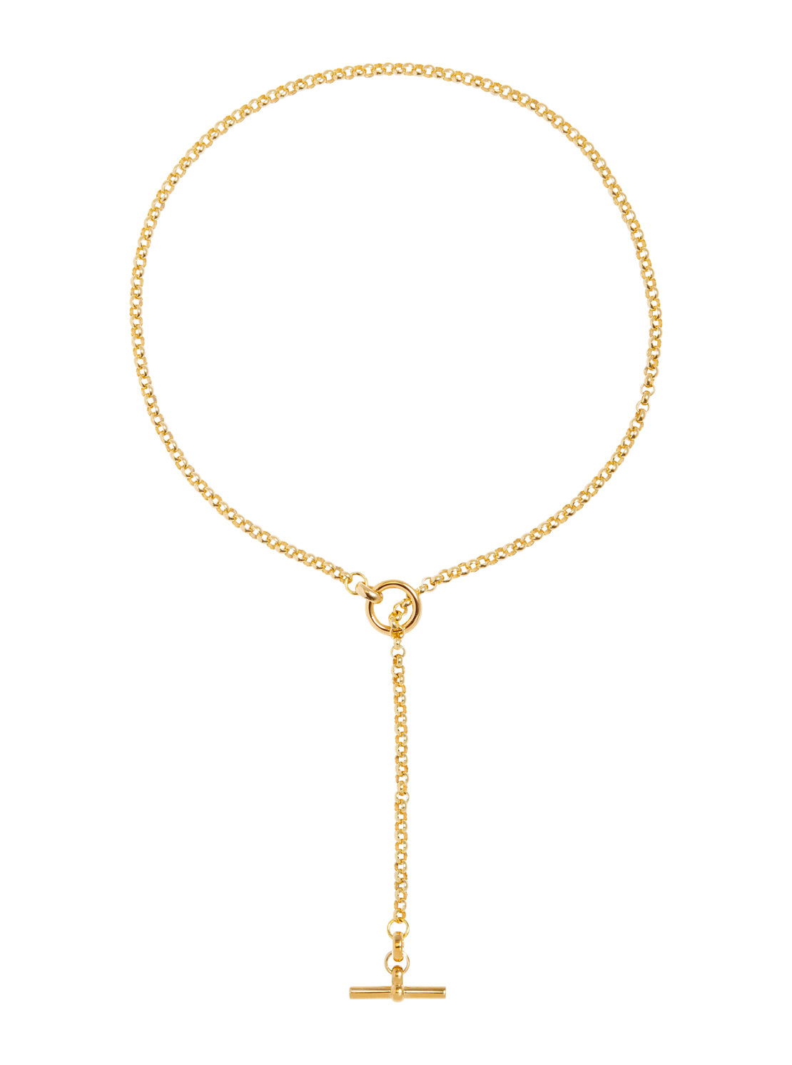 Short Gold Lariat Necklace