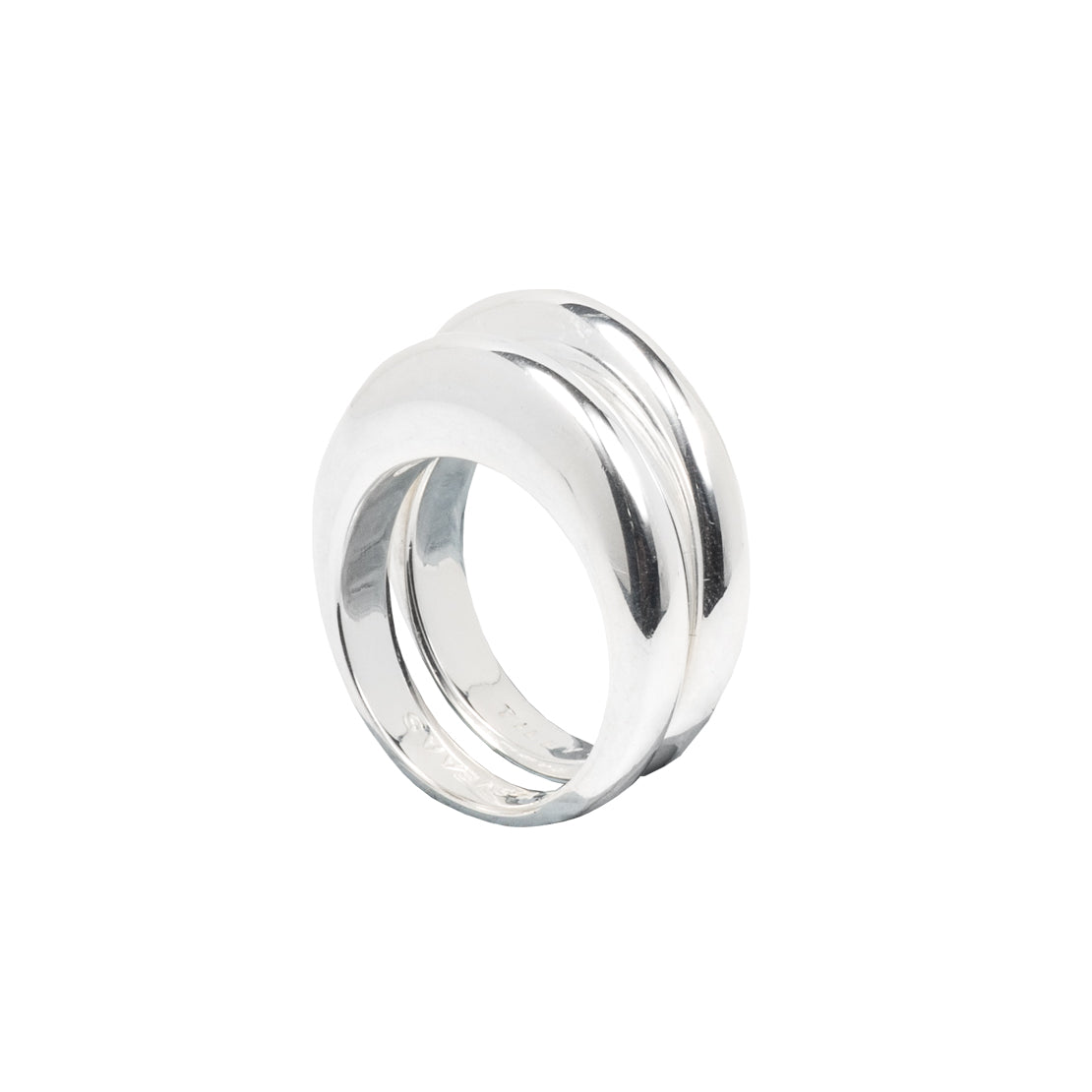 Silver Double Slice Ring Set