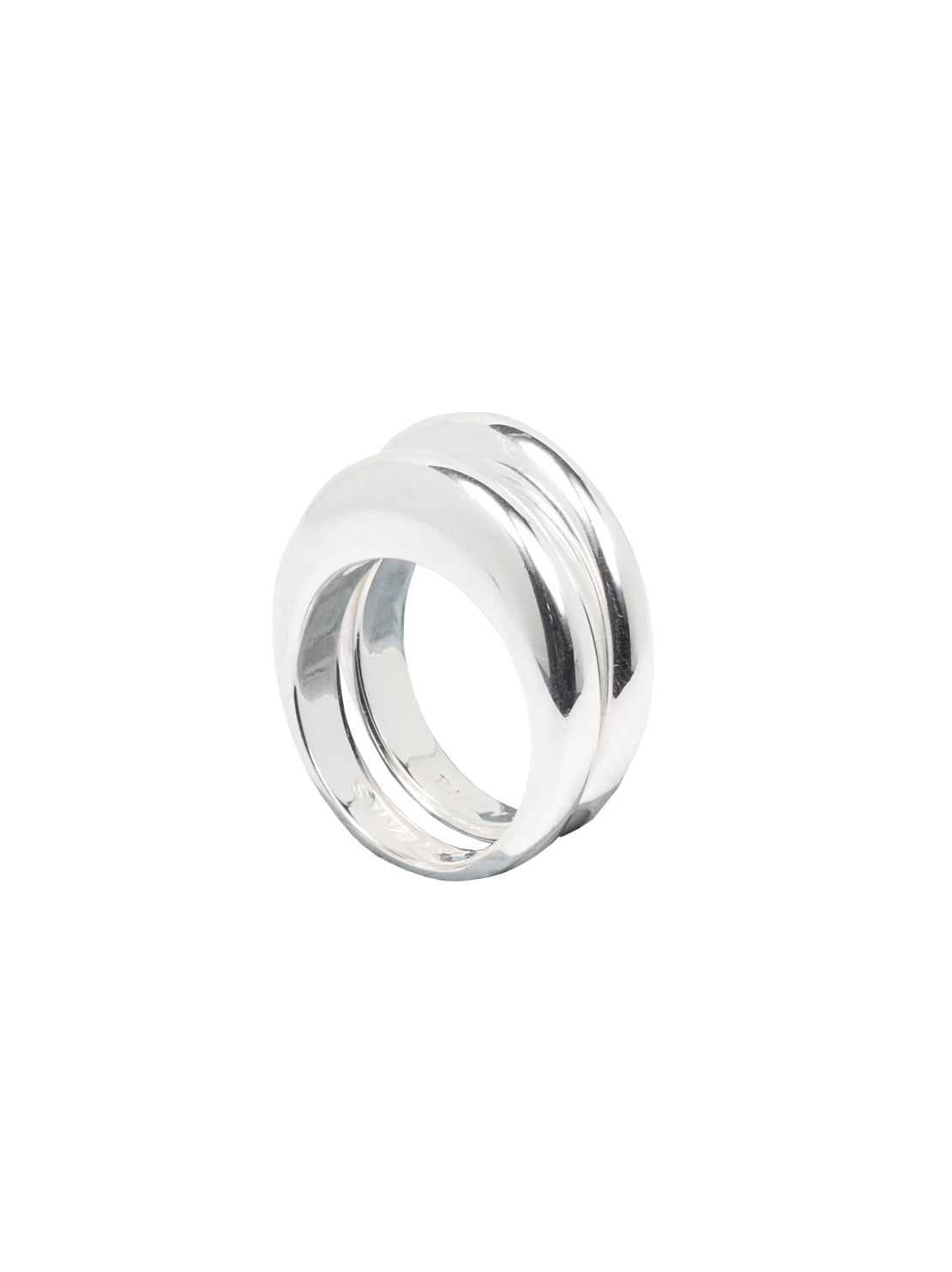 Silver Double Slice Ring Set