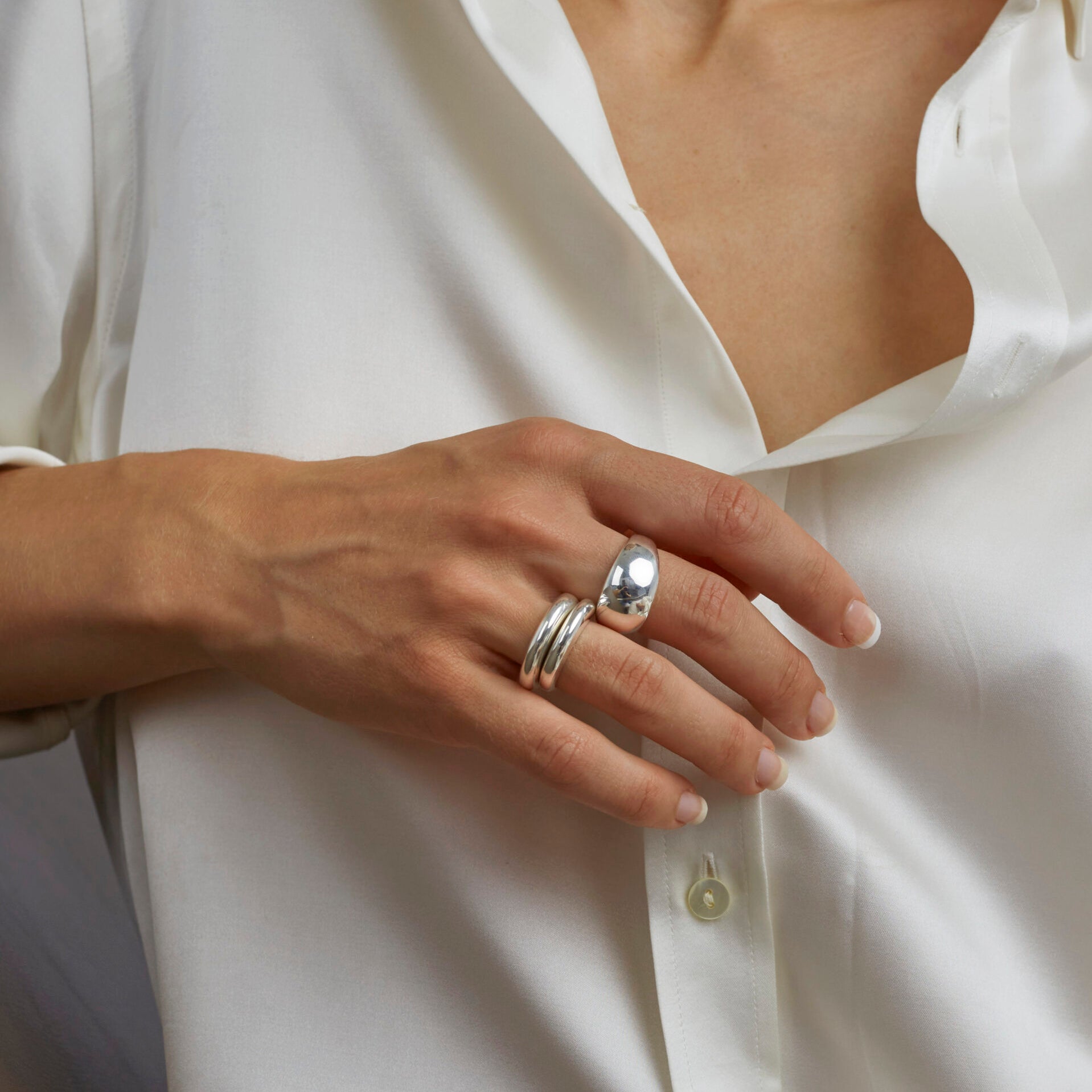 Silver Triple Ring Set