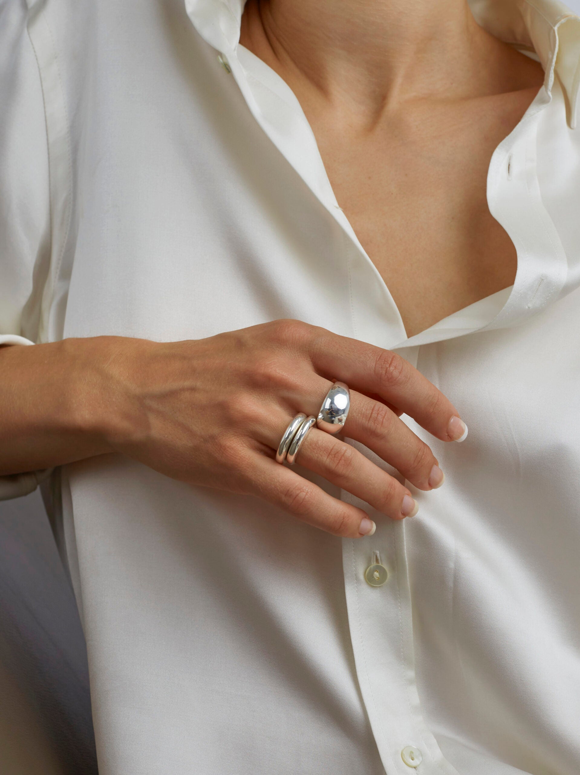 Silver Triple Ring Set