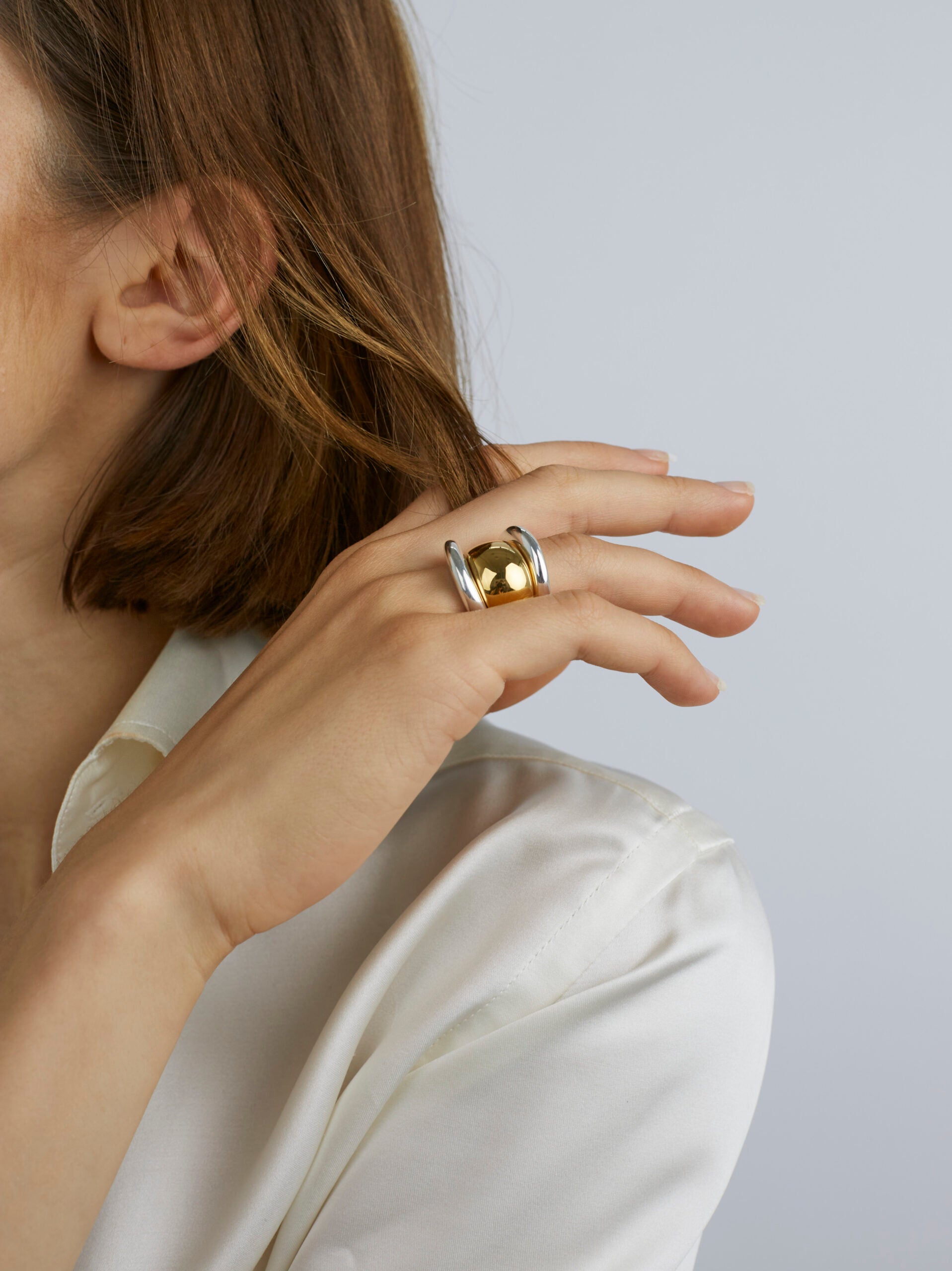 Silver and Gold Triple Ring Set