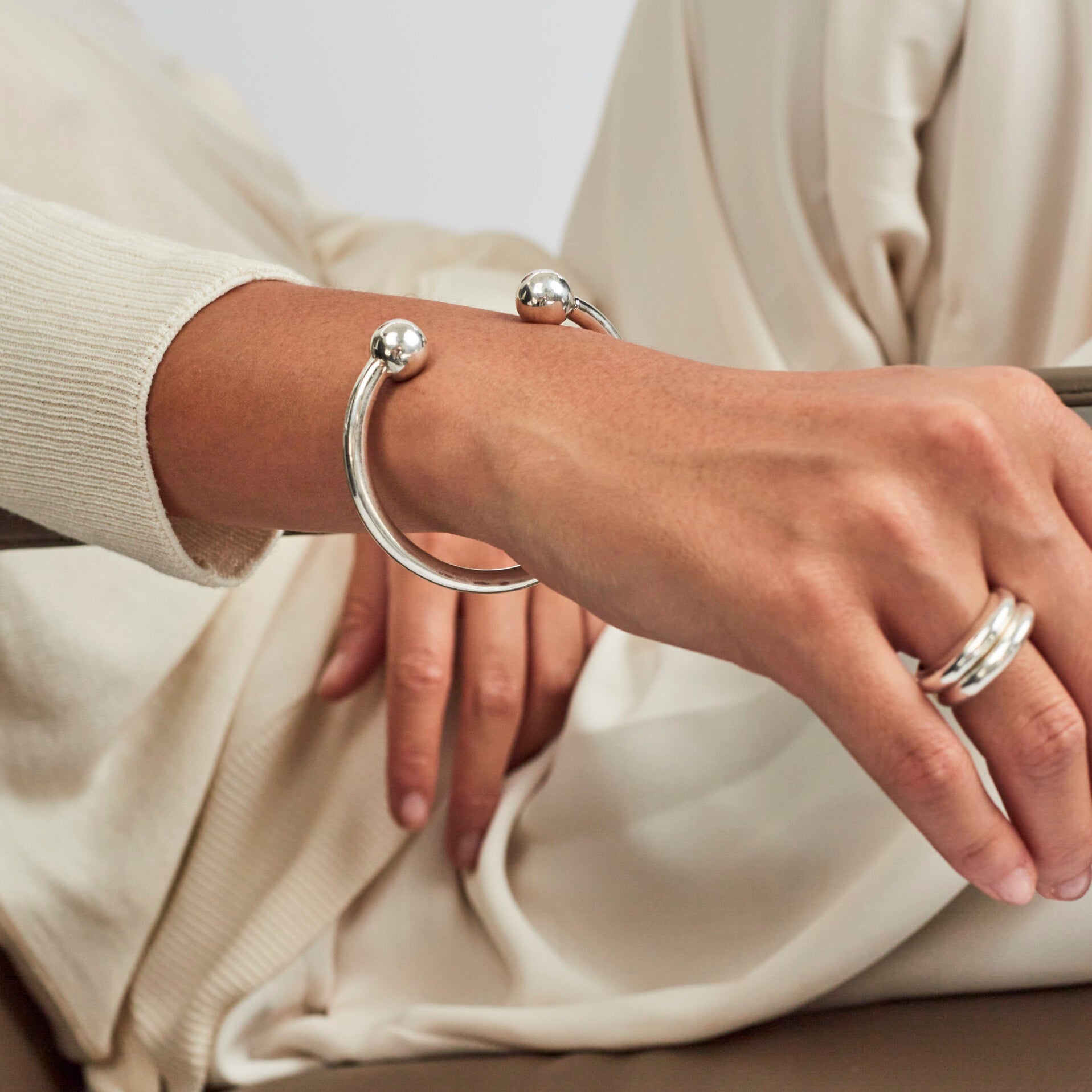 Silver Torque Bangle
