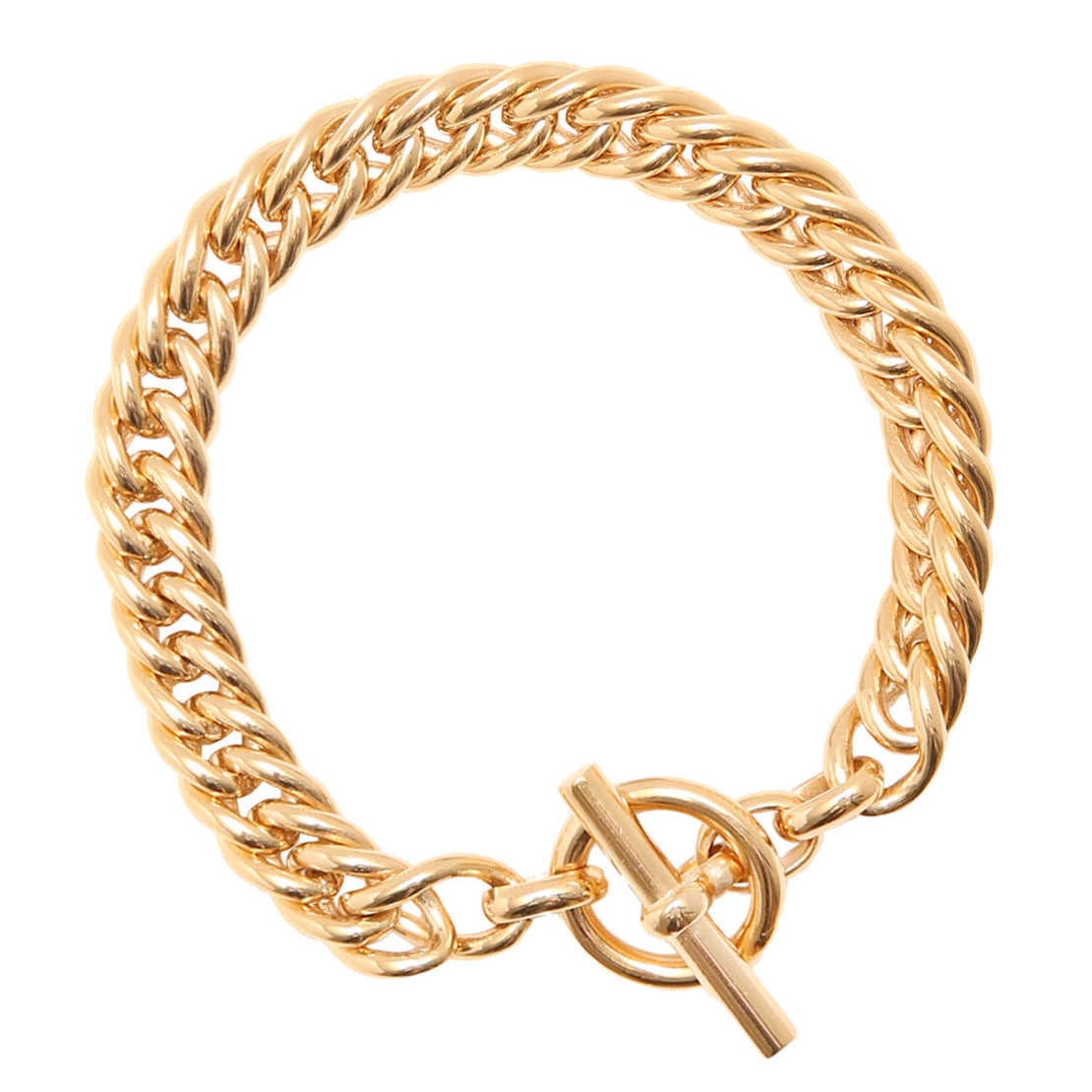 Slim Gold Curb Link Bracelet