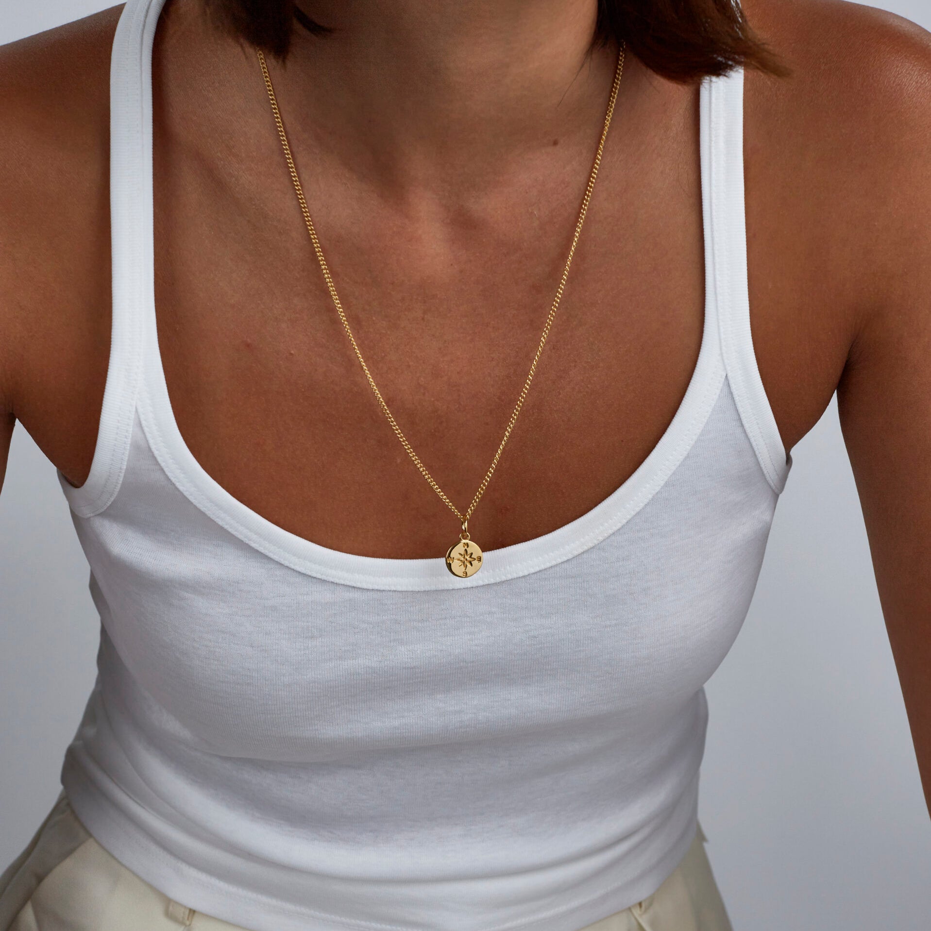 Small Gold Compass / Not All Who Wander Necklace