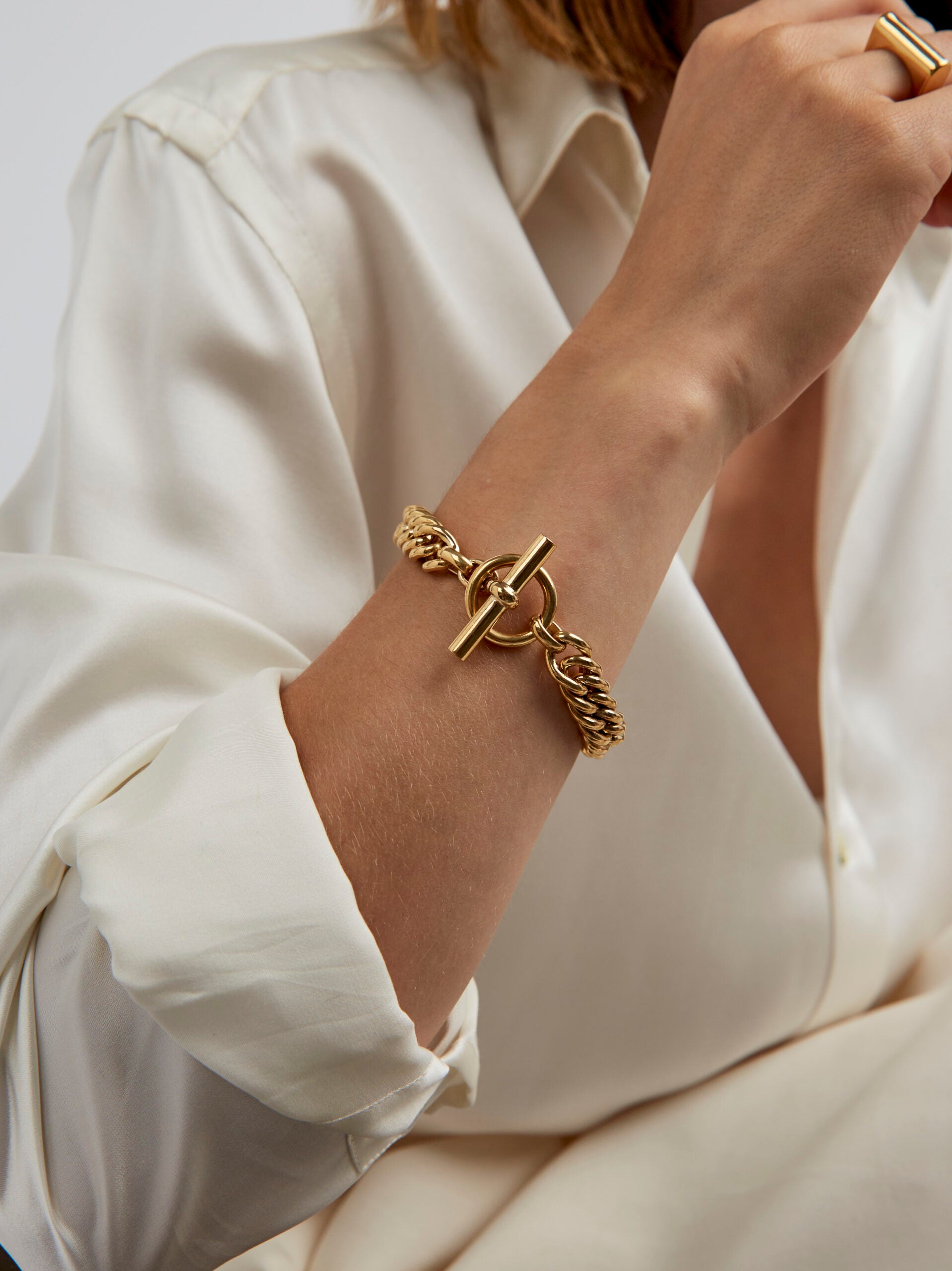 Small Gold Curb Link Bracelet