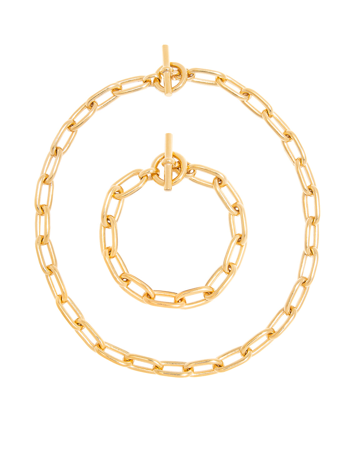 Small Gold Oval Linked Set