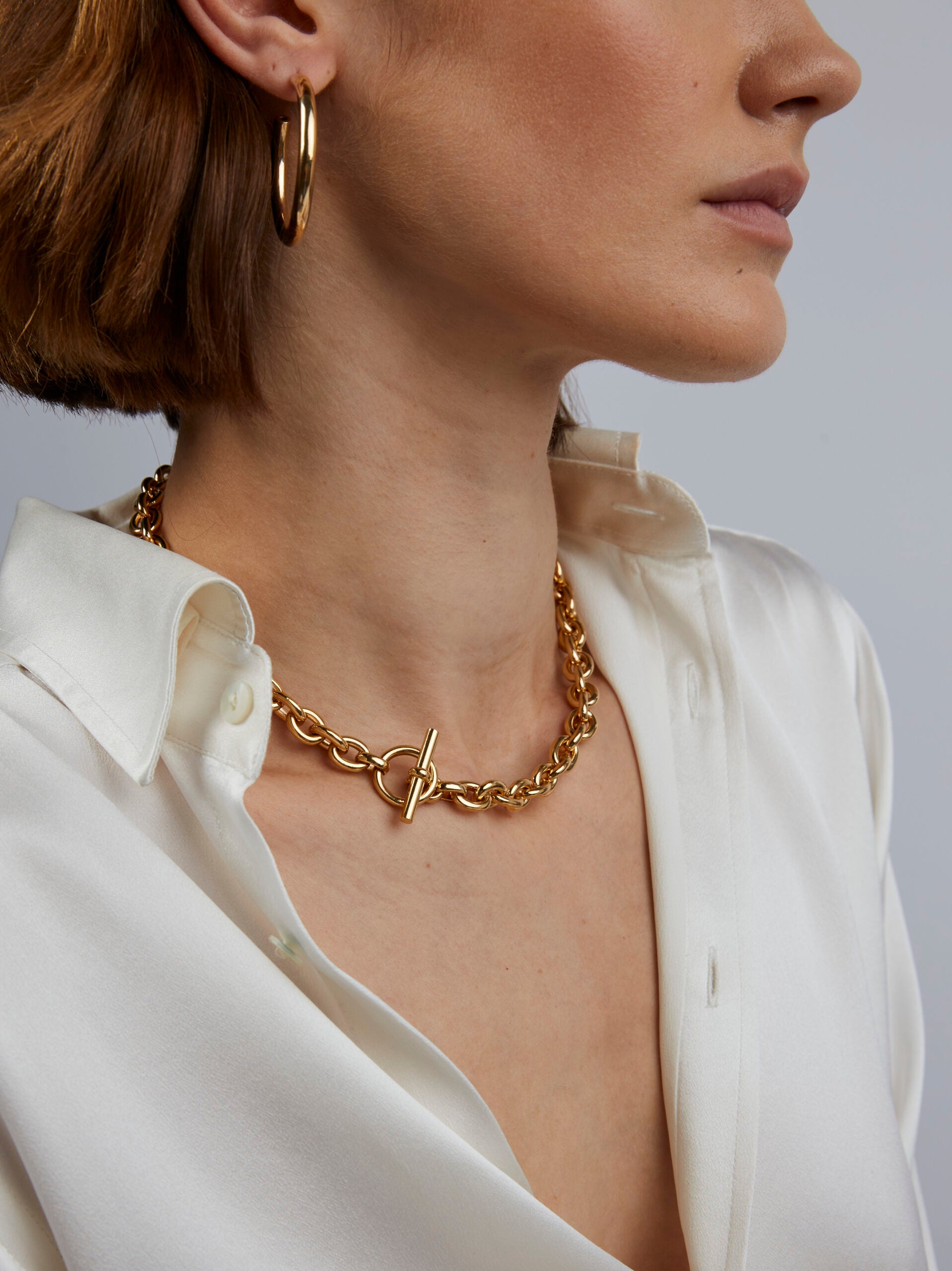 Small Gold Round Chain Necklace