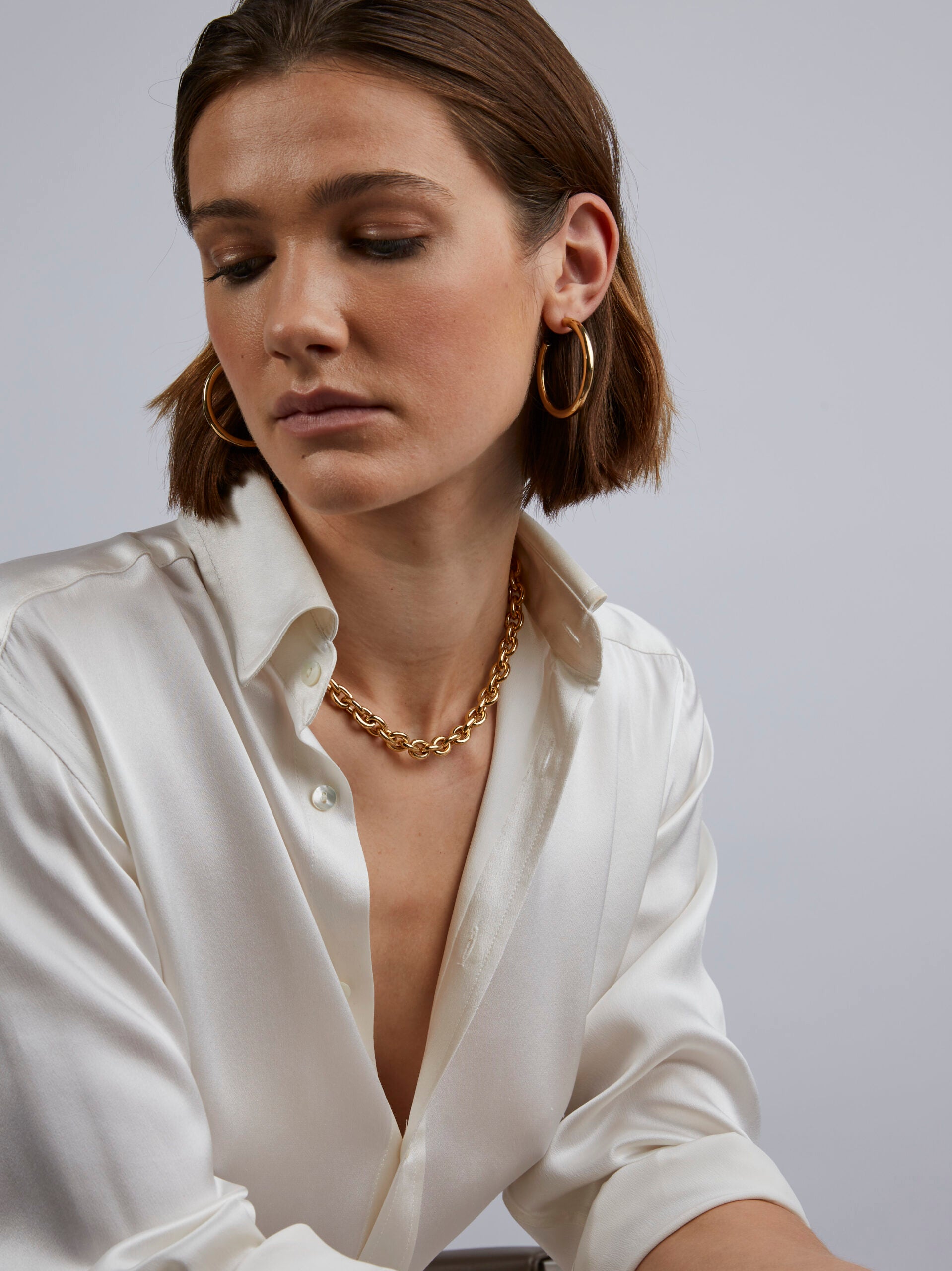 Small Gold Round Chain Necklace