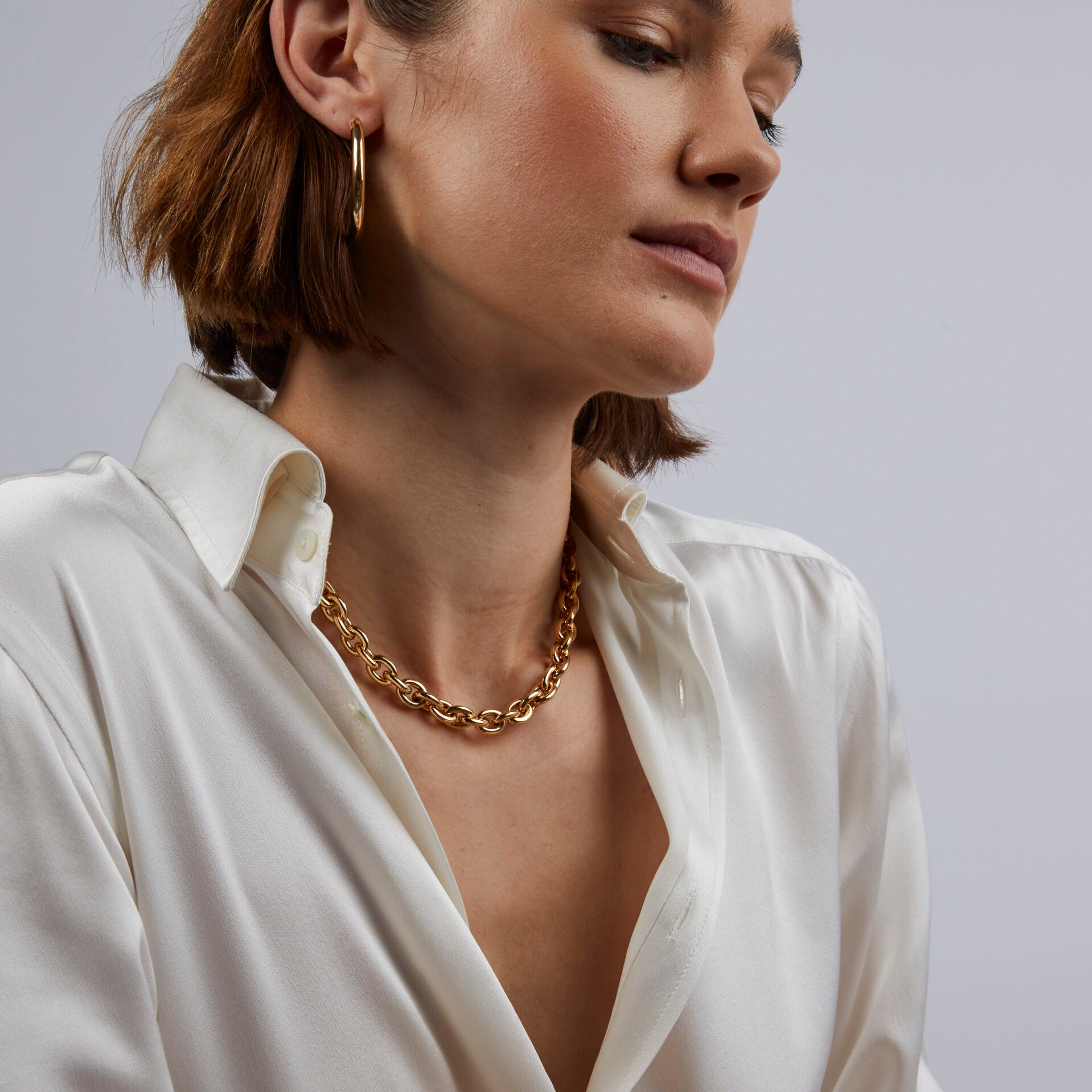 Small Gold Round Chain Necklace