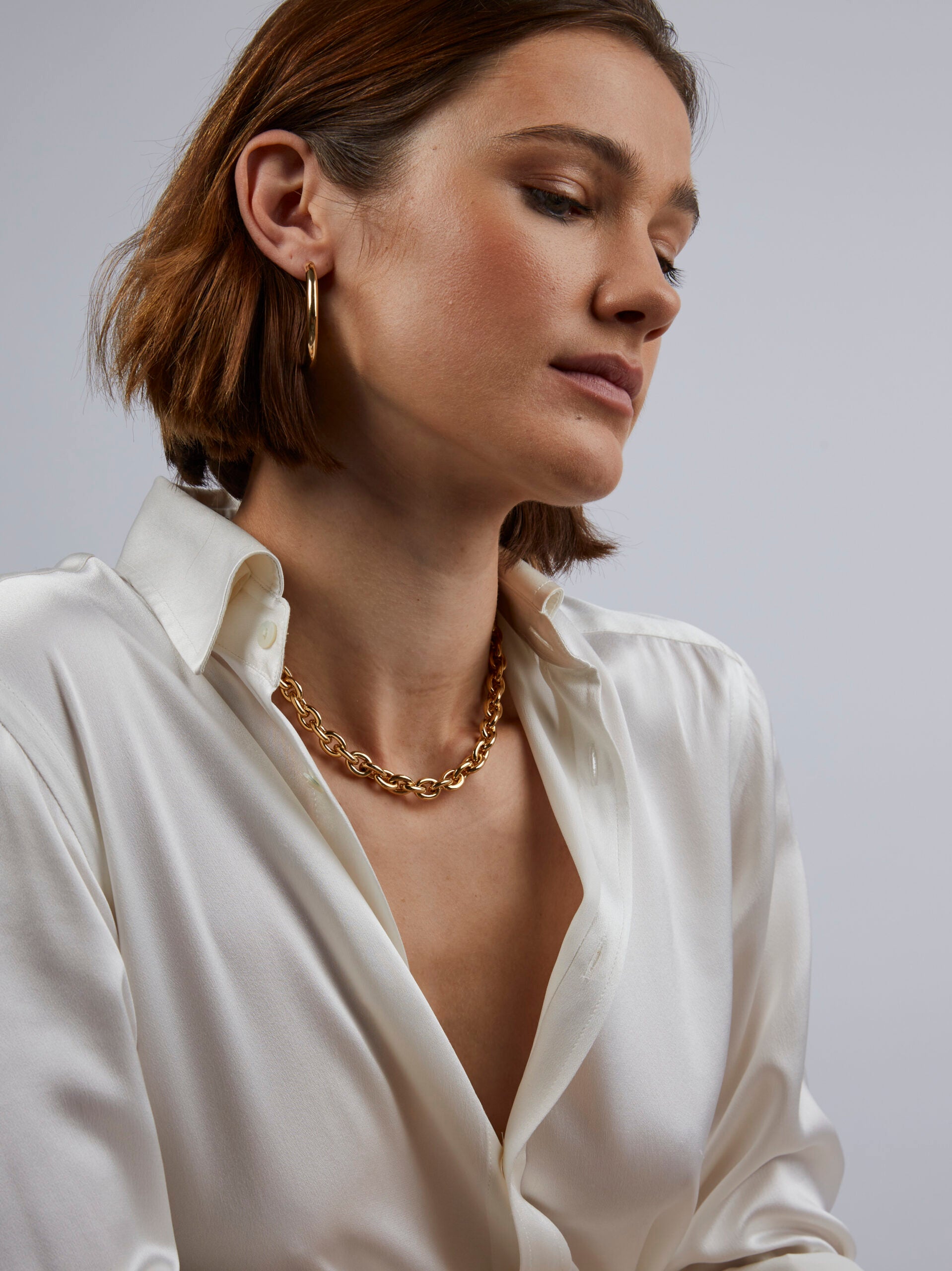 Small Gold Round Chain Necklace
