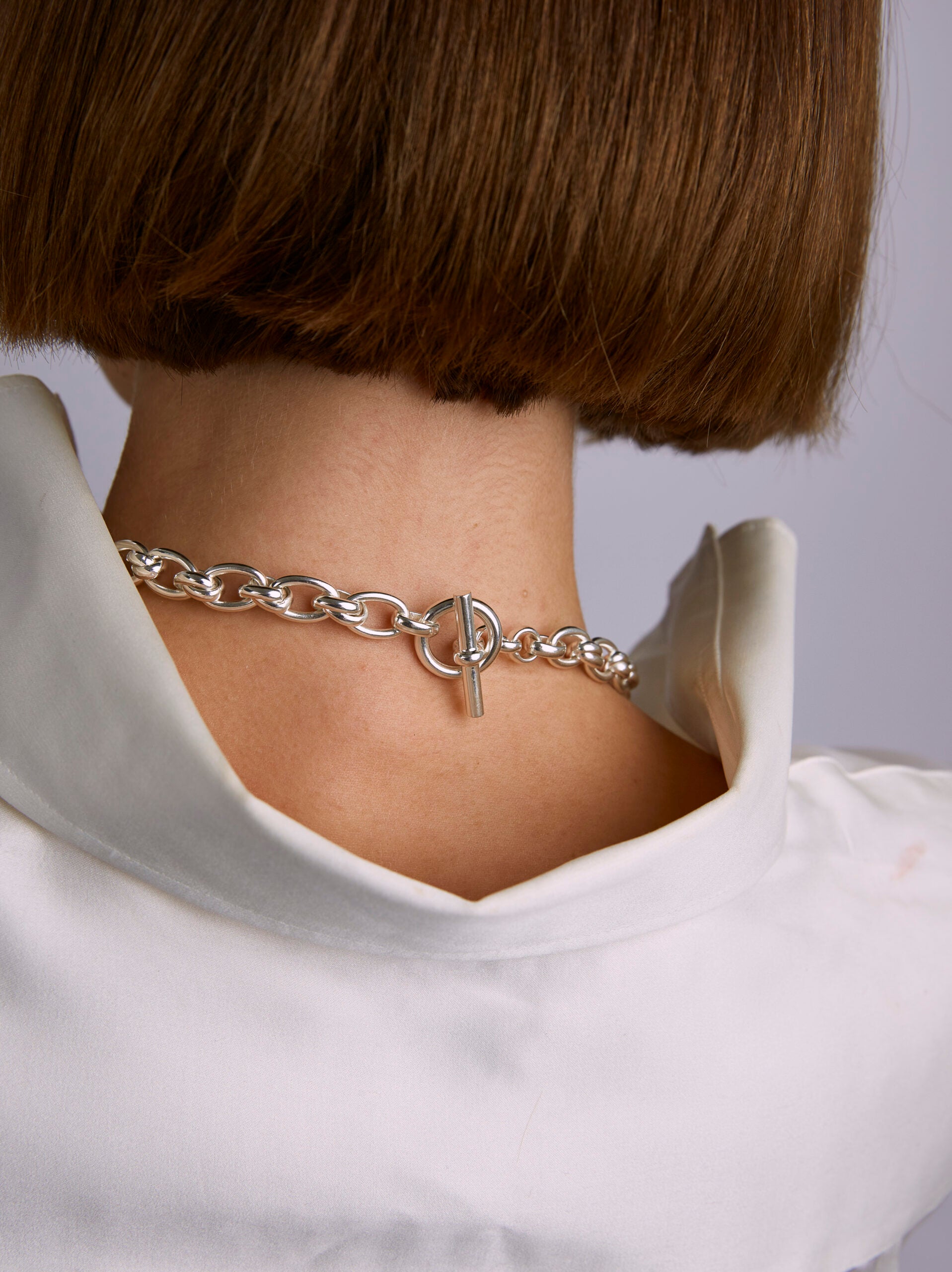 Small Silver Double Link Necklace