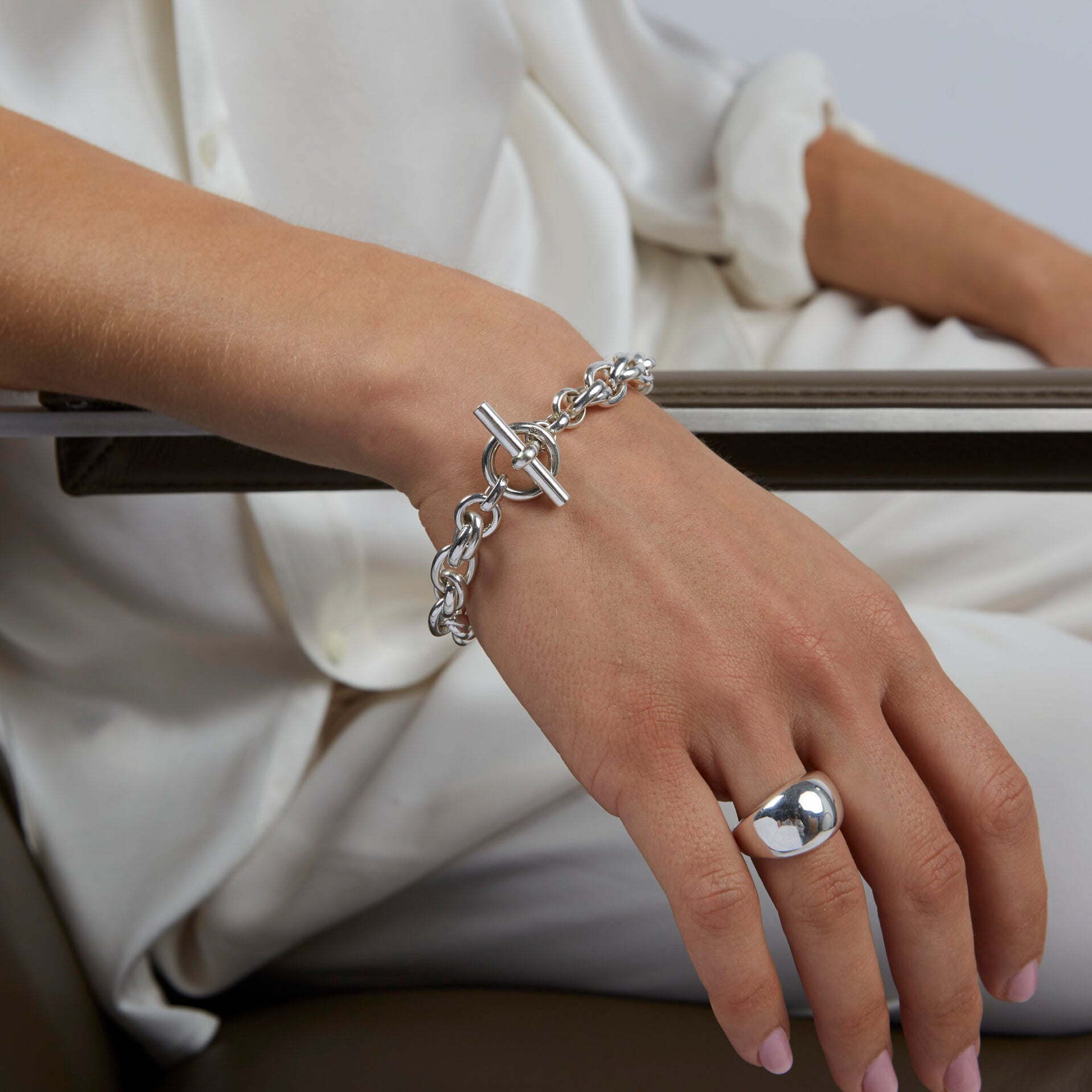Small Silver Double Link Bracelet