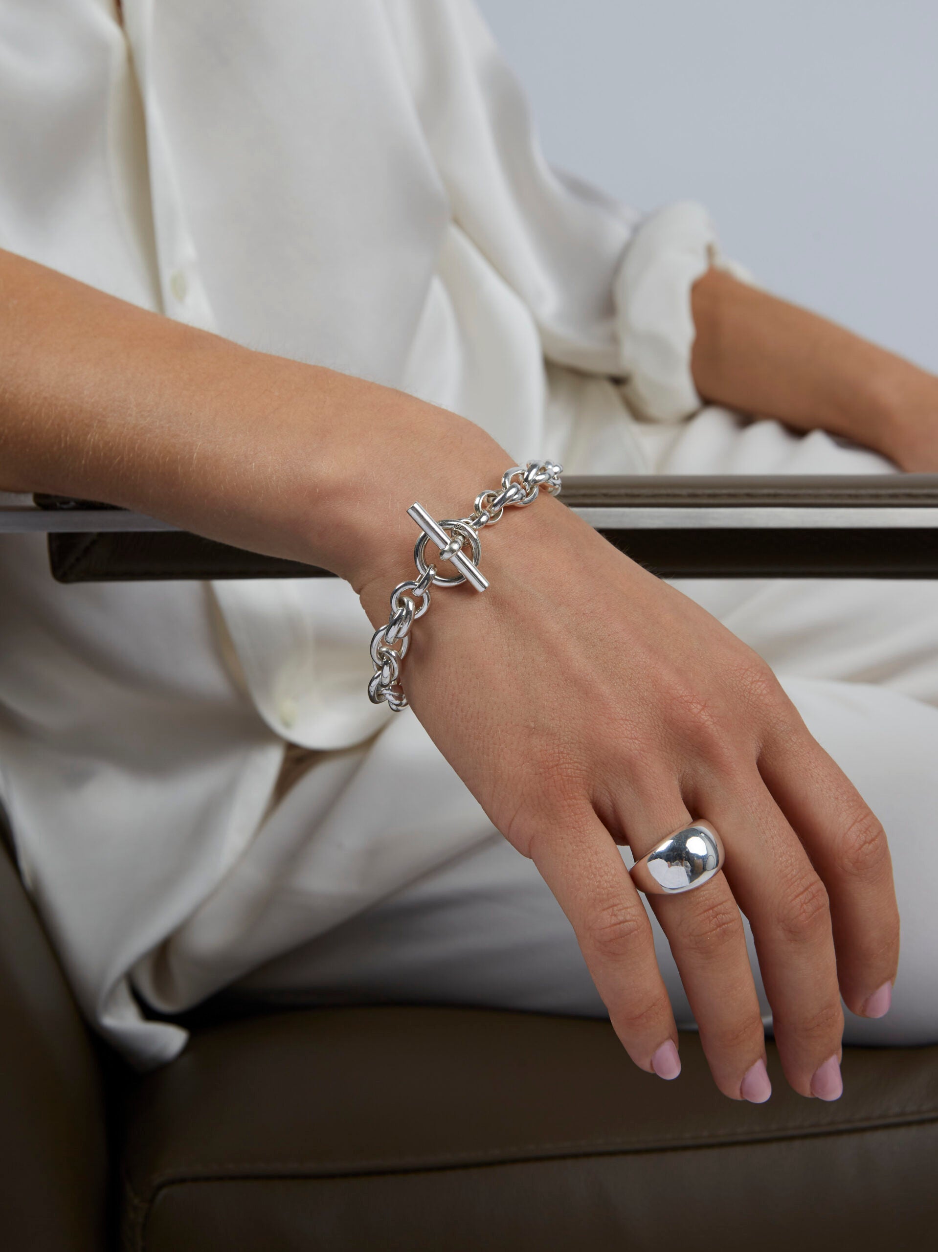 Small Silver Double Link Bracelet