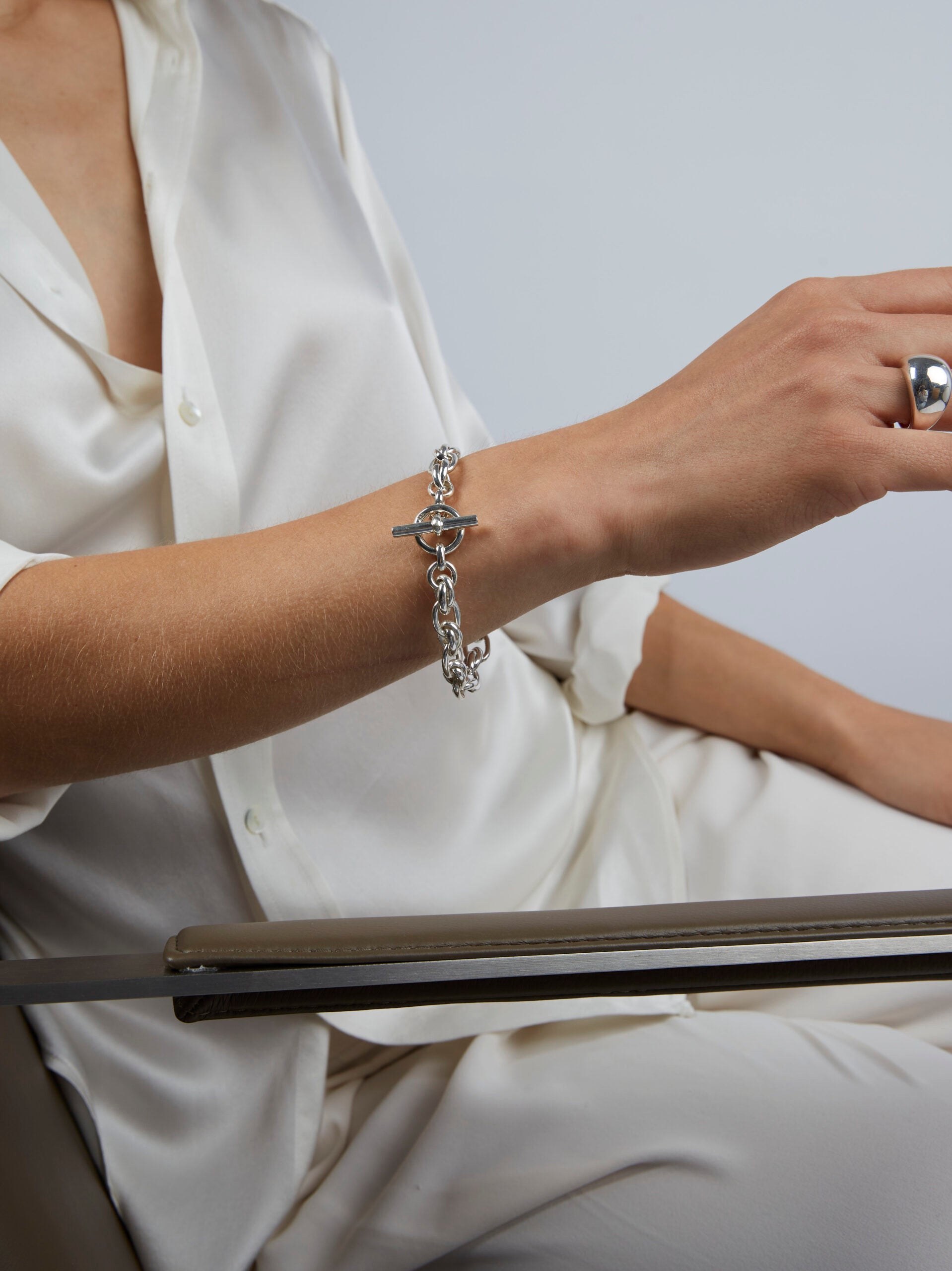 Small Silver Double Link Bracelet