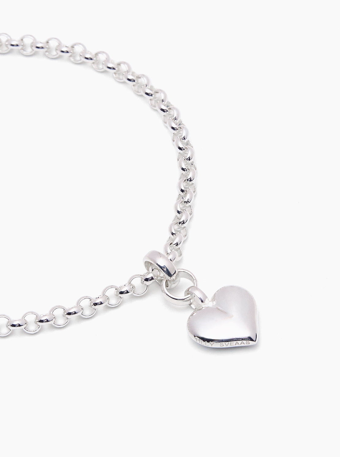 Small Silver Heart on Belcher Bracelet