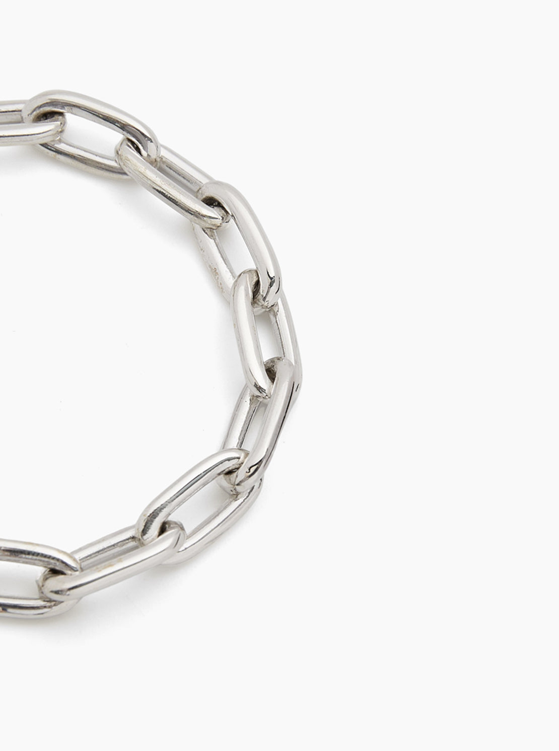 Small Silver Oval Linked Bracelet