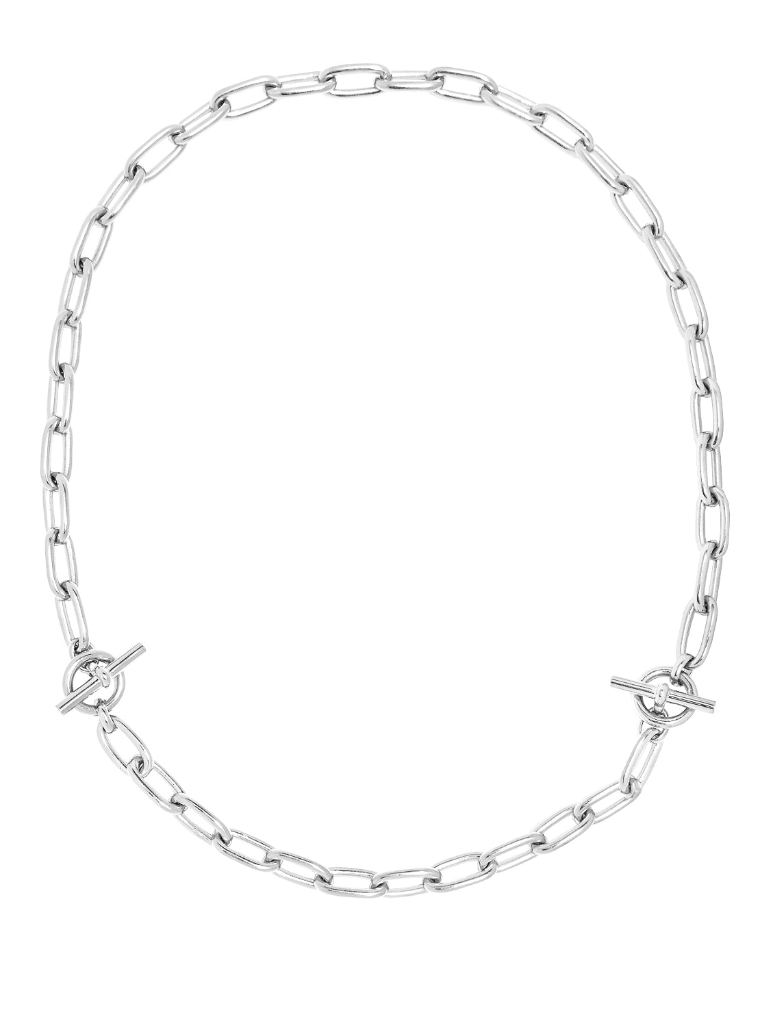 Small Silver Oval Linked Set