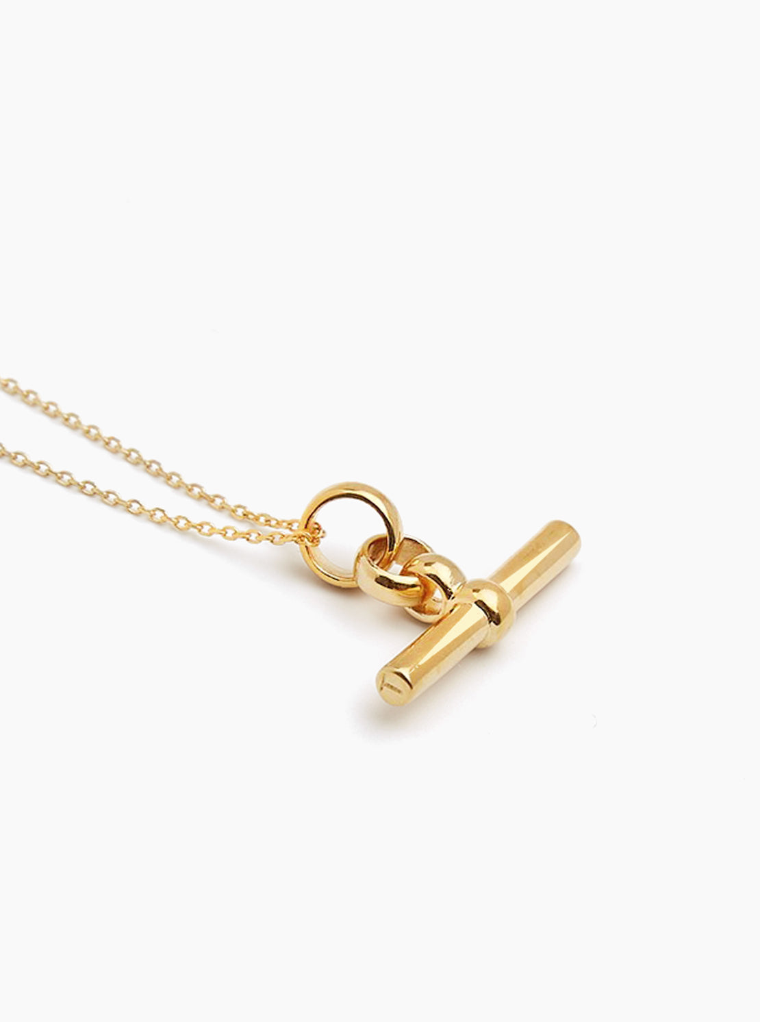 Small Gold T-Bar On Trace Chain