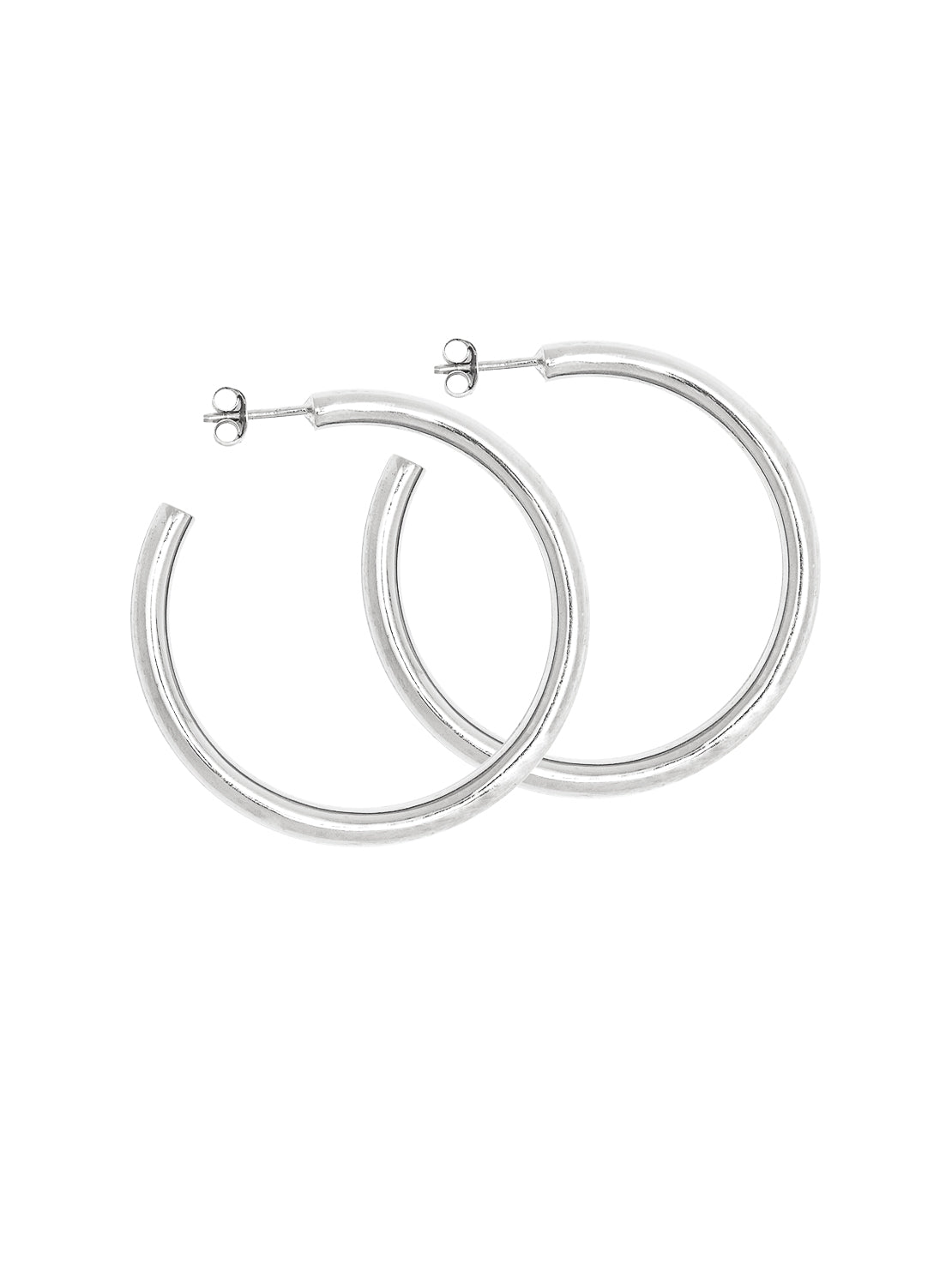 Classic 4cm Silver Hoop Earrings