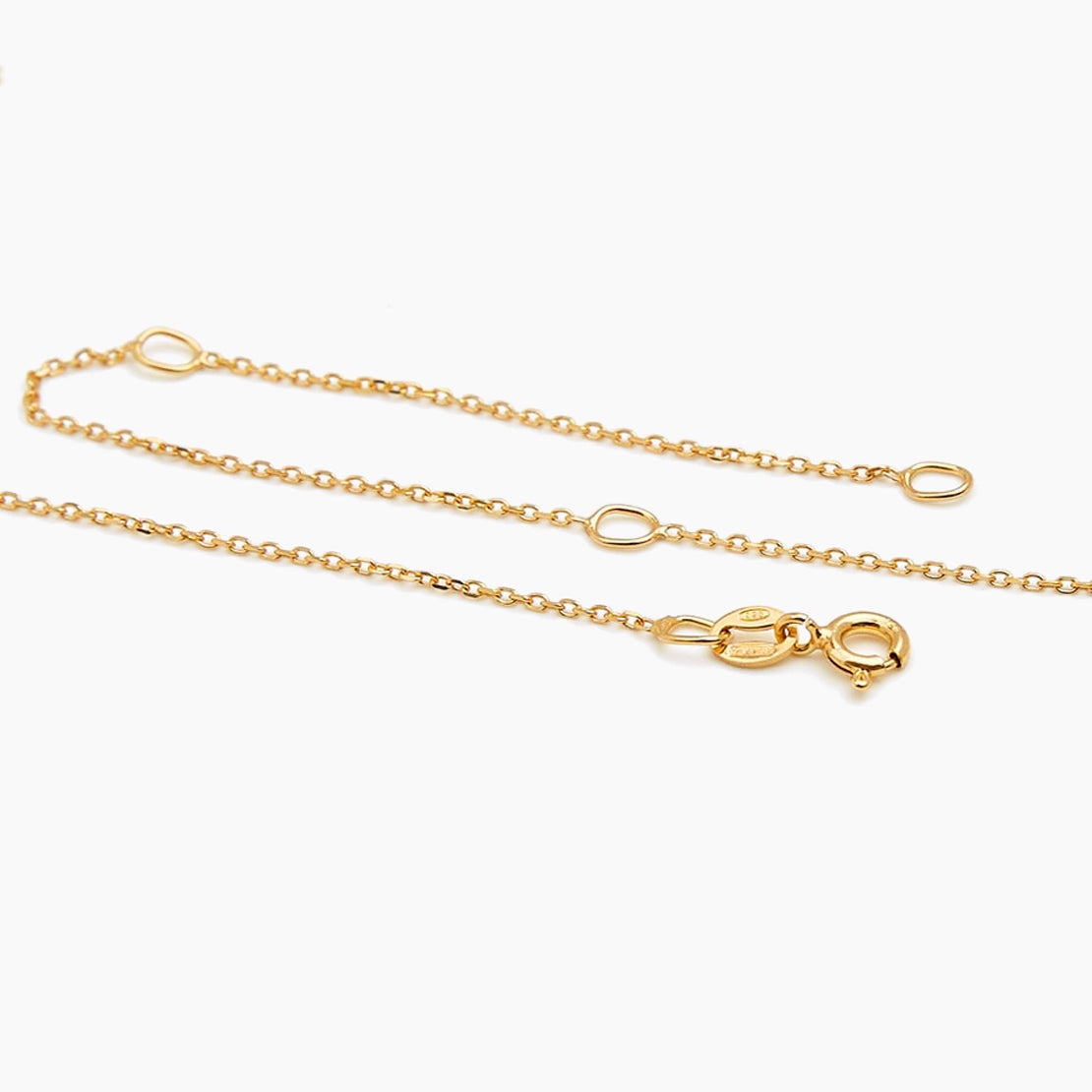 Small Jewelled Gold T-Bar On Trace Chain