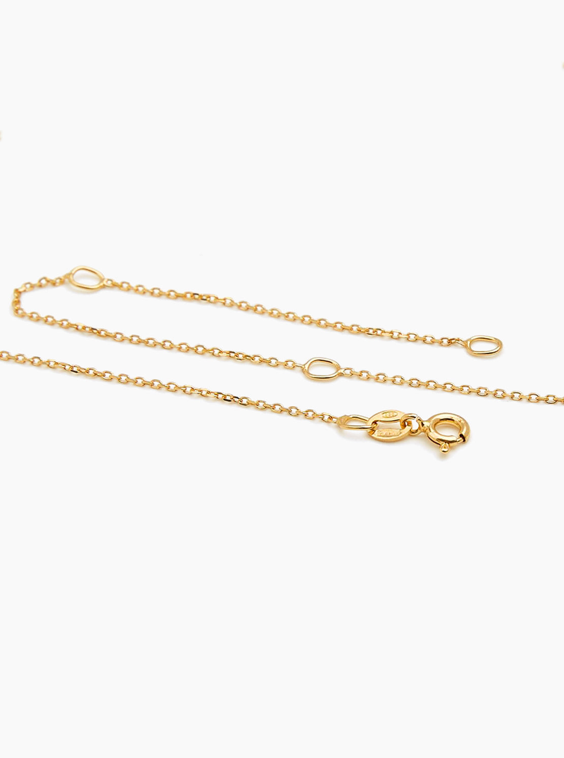 Small Jewelled Gold T-Bar On Trace Chain