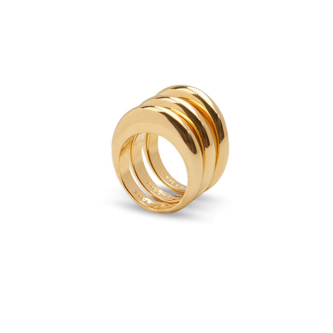 Triple Gold Slice Ring