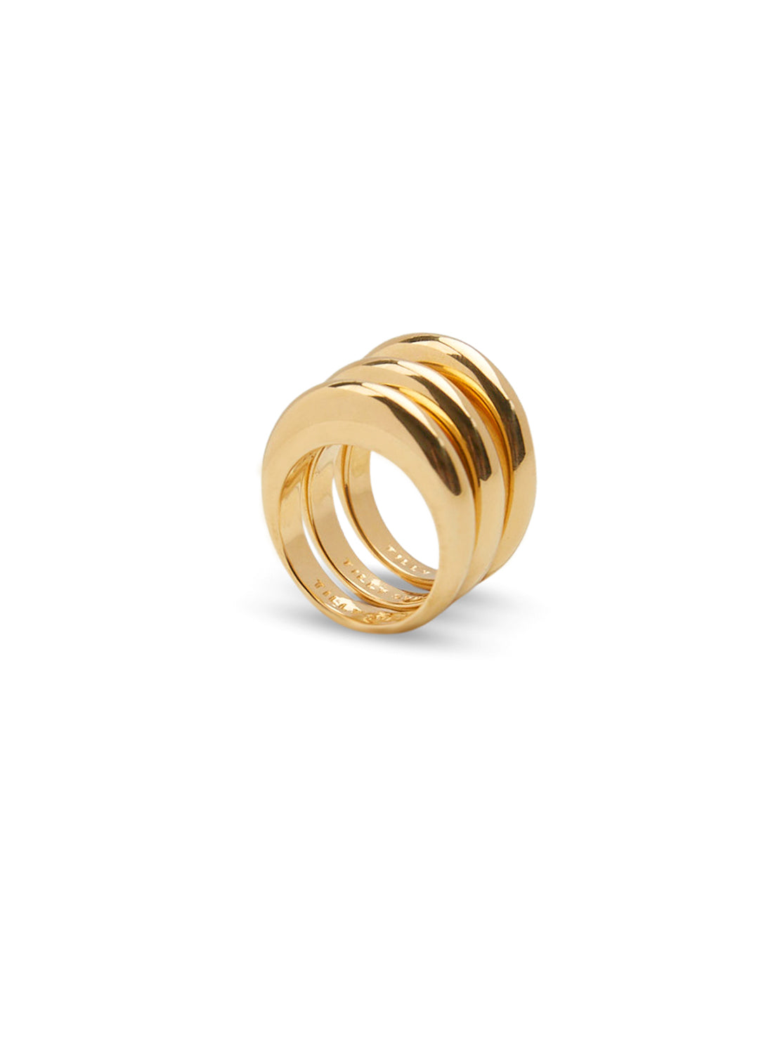 Triple Gold Slice Ring