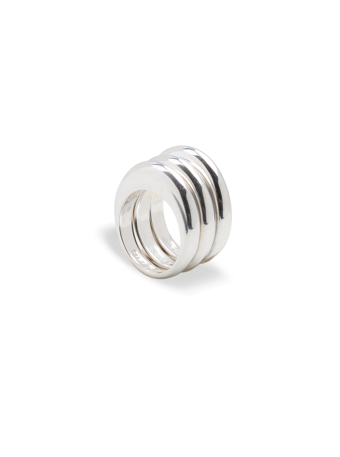 Triple Silver Slice Ring